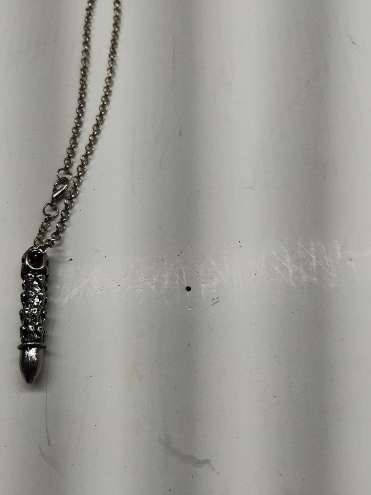 Cool Mens Boys Stainless Steel Biker Punk Skull Bullet Pendant Necklace