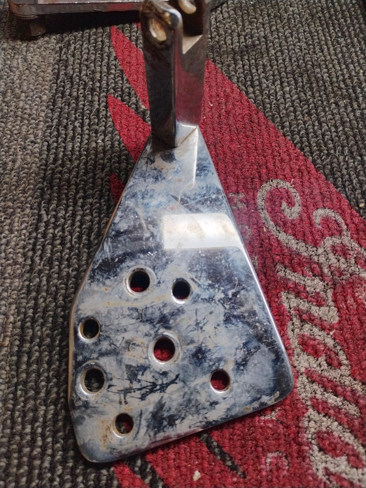 Harley Davidson Shovelhead Chrome Foot Control Bracket Solid Straight Used