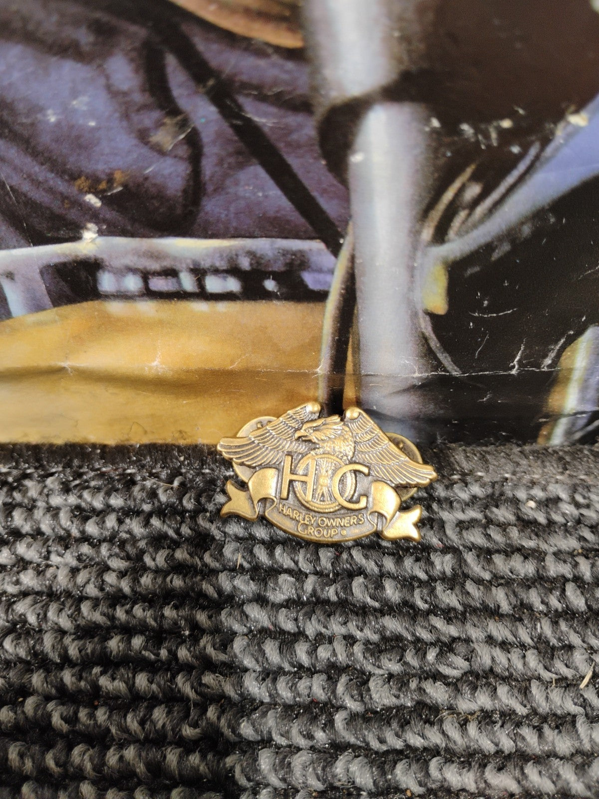 Harley Davidson Brass Tone Pinback Eagle 1993 90th Anniversary HOG VINTAGE