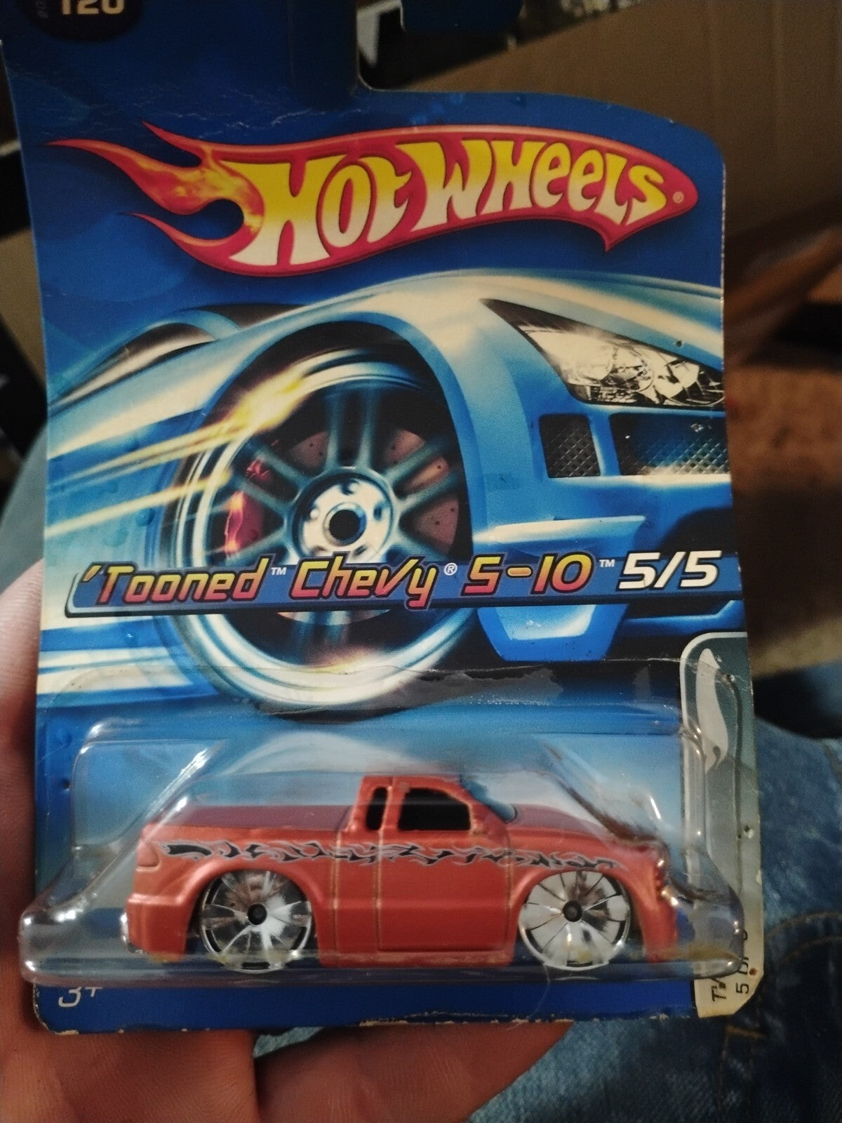 2005 Hot Wheels TOONED CHEVY S-10 #120🔥satin orange-copper; blings 🔥TWENTY +