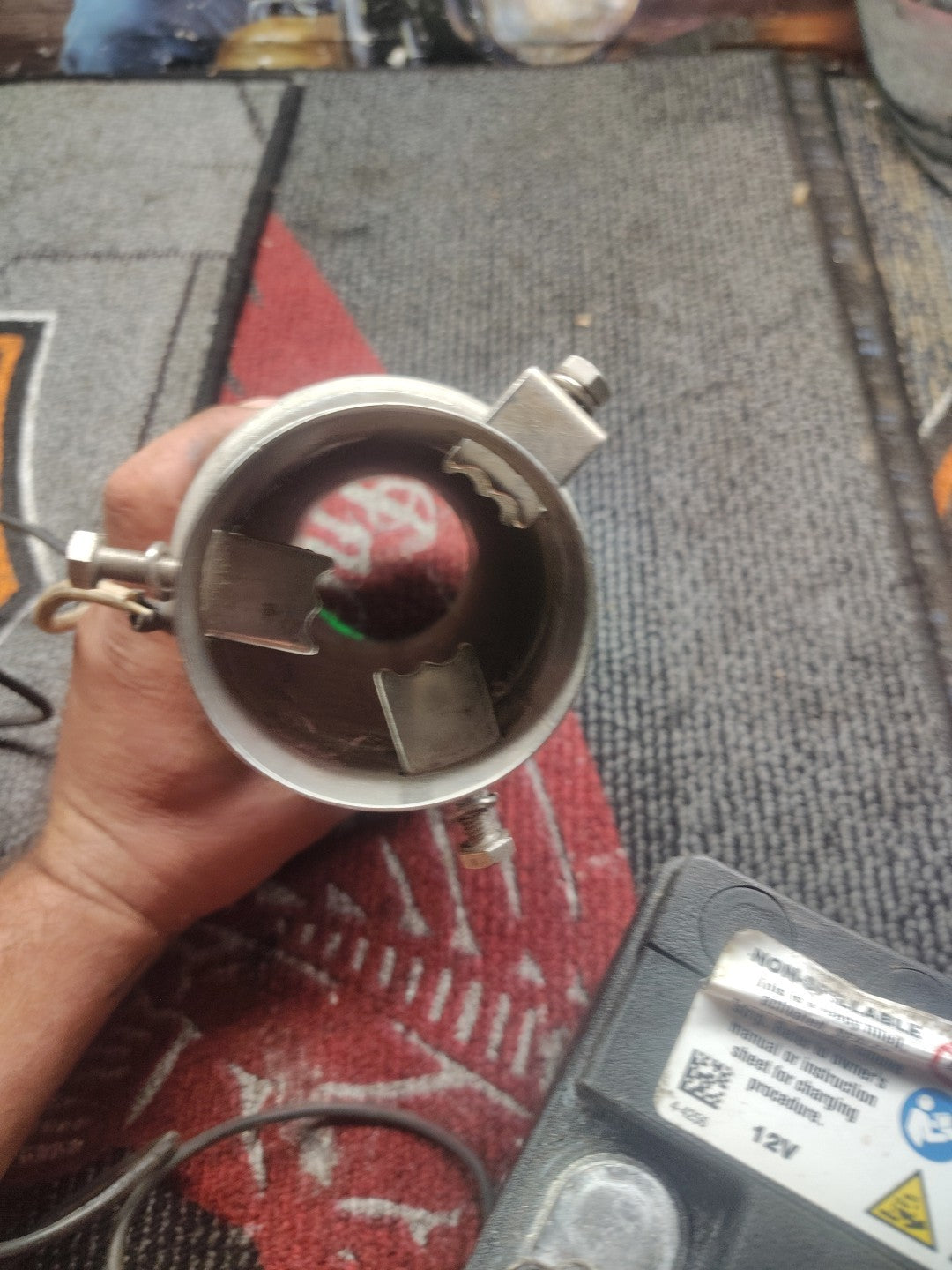 Exhaust Chrome Muffler TIP Lighted Afterburner 1 1/4" - 2" Green Light Color