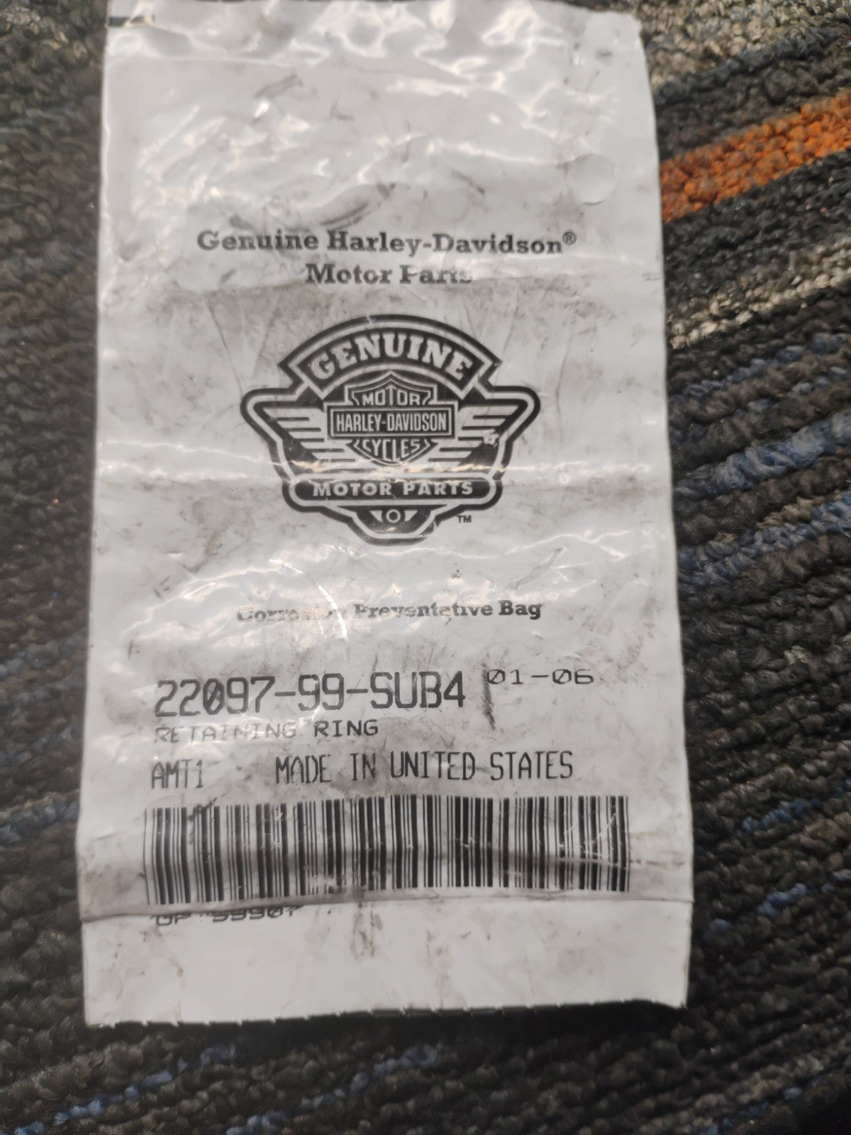 NOS Genuine Harley-Davidson Retaining Ring 22097-99-SUB4 OEM Factory Part