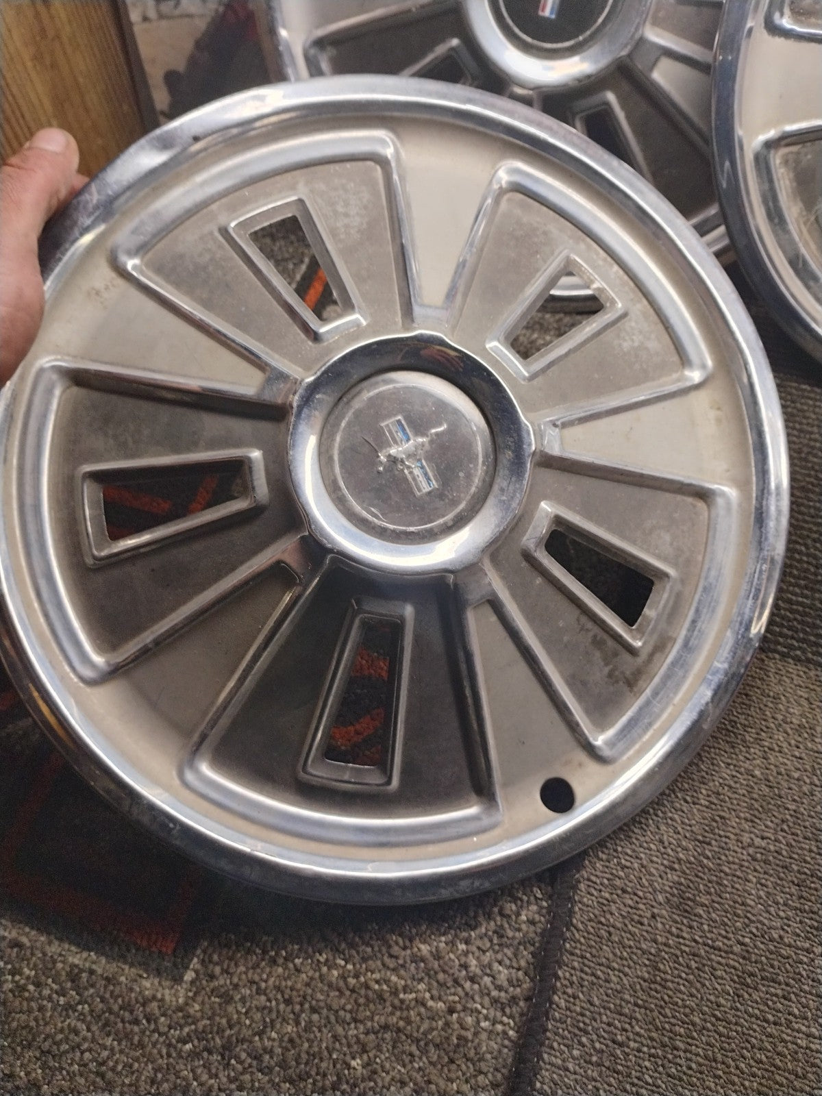 Set (4) OEM 1966 14" Ford Mustang Stainless Wheel Covers Hubcaps & Rat Rod  997