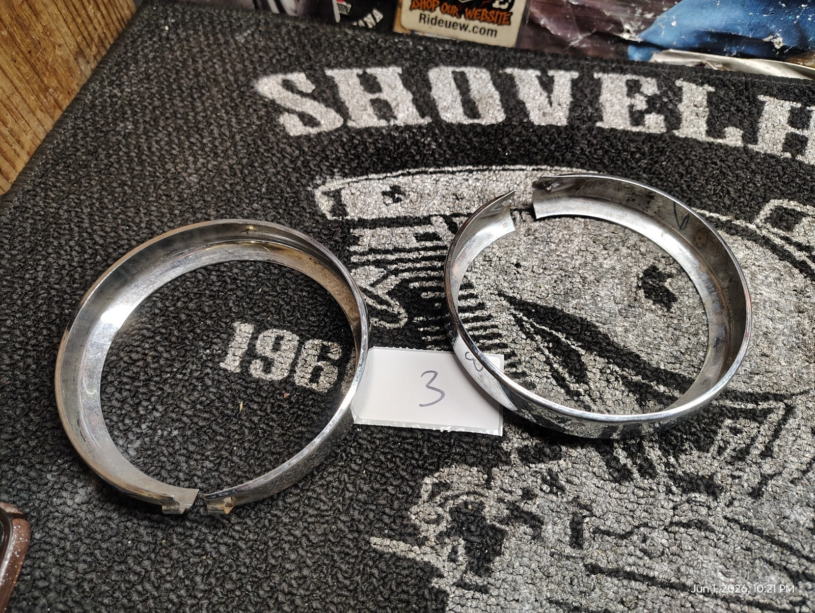 Harley-Davidson Passing Lamp Trim Rings 4.5" Pair Chrome OEM 69732-05