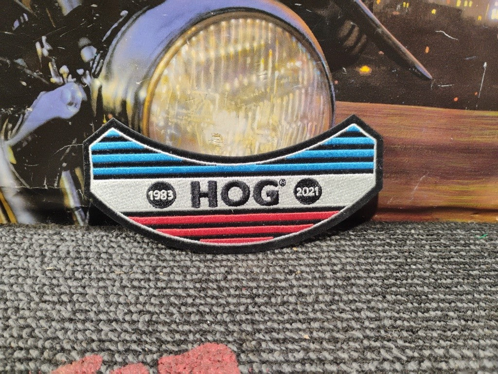 NEW 2021 HOG Harley Davidson Owners Group Patch Badge Jacket Wings Rocker Black