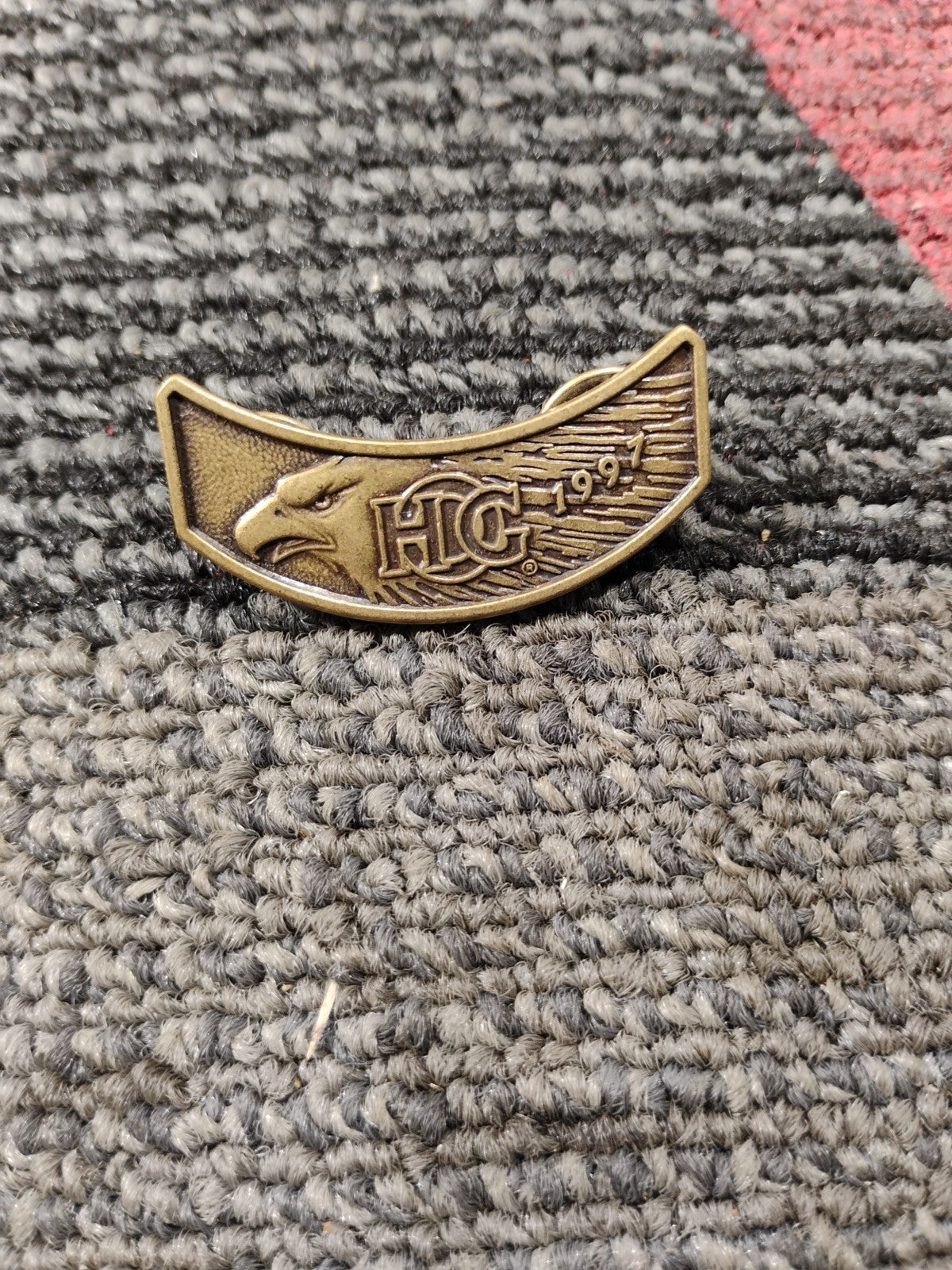 Vintage Harley Davidson MC Vest Lapel Pin 1997 Harley Owner's Group HOG Rocker