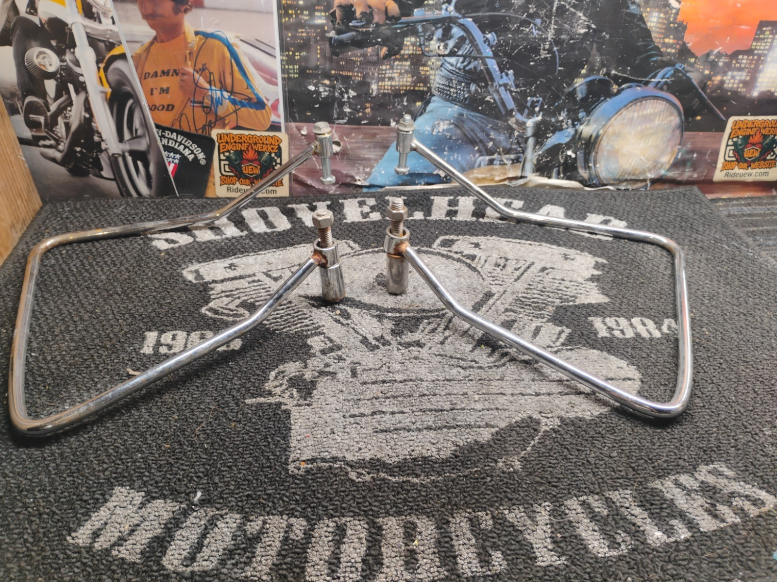 OEM Harley-Davidson Sportster Saddlebag Support Brackets Chrome Pair