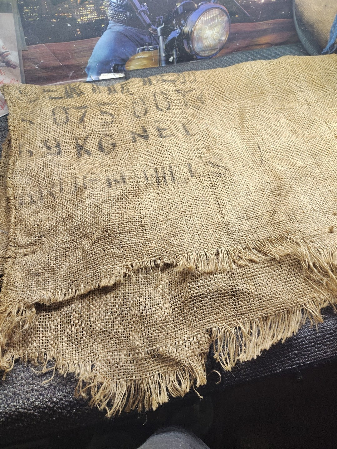 Burlap Coffee 36” Bean Bag Sack CAFEs DO BRASIL BRAZIL Jute Gunny Sack Crafts