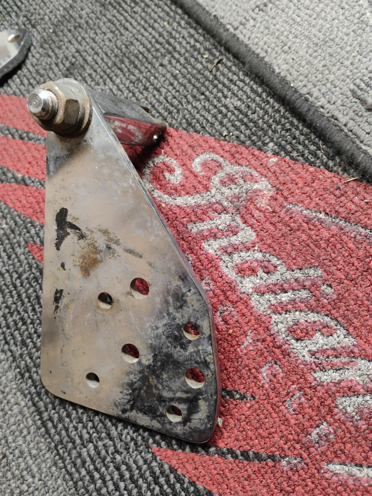 Harley Davidson Shovelhead Chrome Foot Control Bracket Solid Straight Used