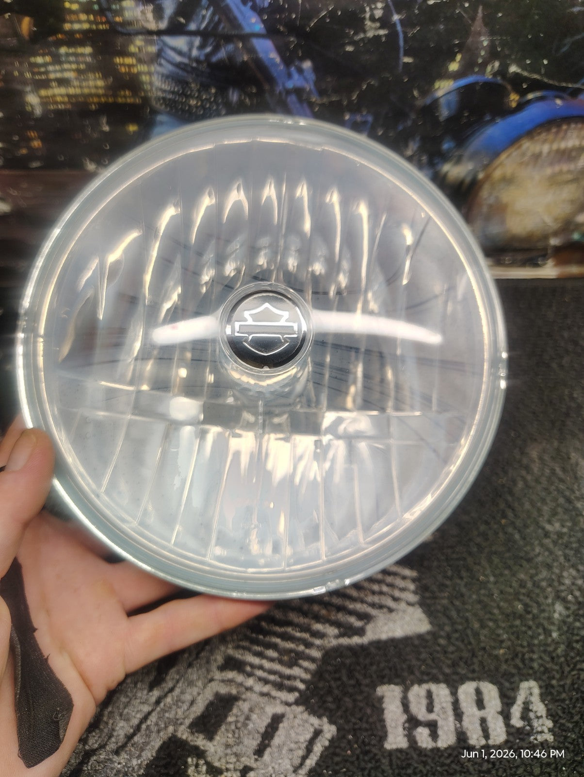 OEM Harley-Davidson Headlamp Assembly Black Trim Ring 68342-05A 7" Headlight
