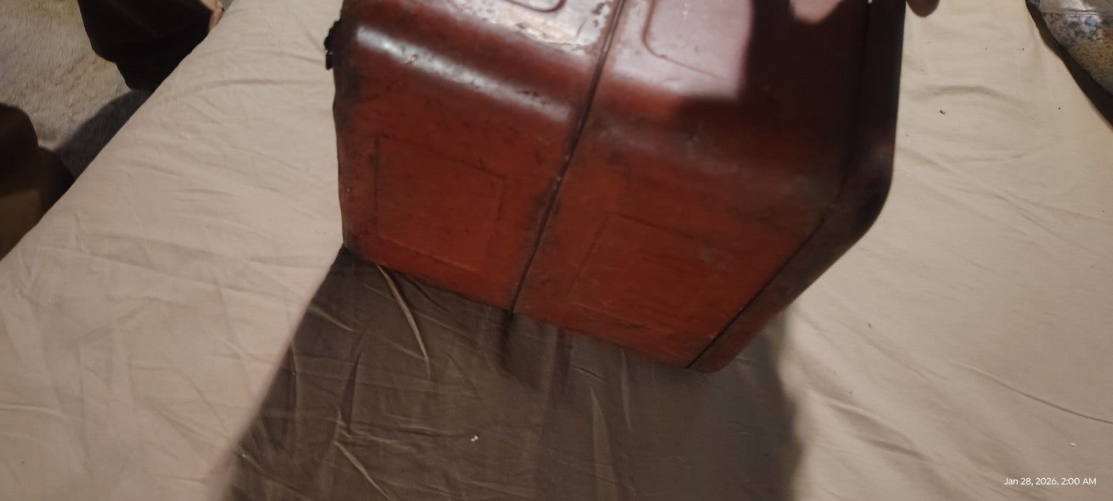 1950s JC Higgins Red Metal Ice Chest Cooler Vintage Sears Picnic / Bicycle Acces