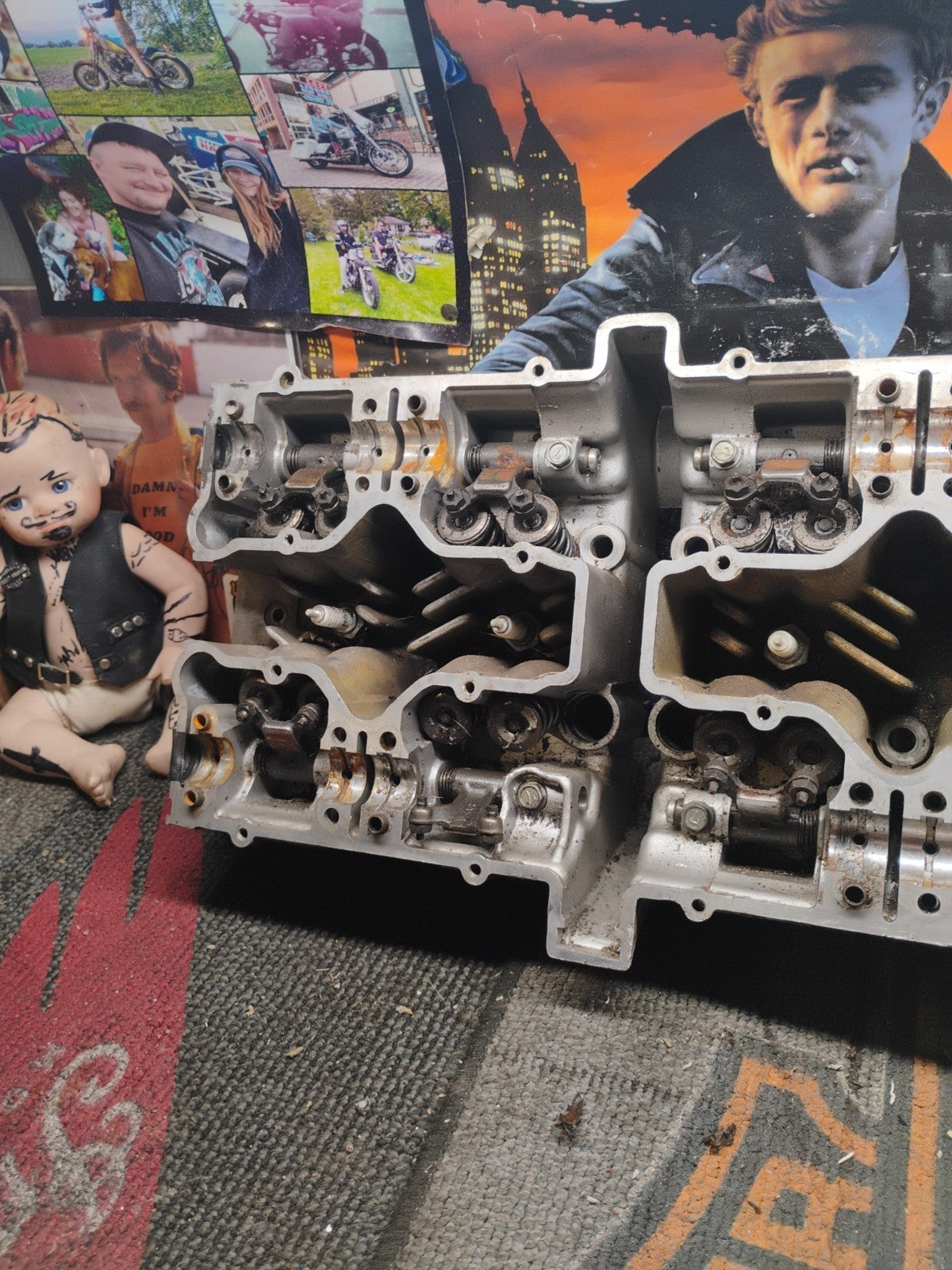 '82 GS750 GS 750 t CYLINDER HEAD VALVE TRAIN MOTOR ENGINE PART 1982 SUZUKI GOOD!