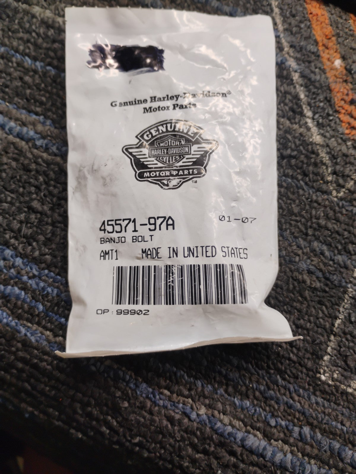 NOS OEM Harley Davidson Banjo Bolt P/N 45571-97A
