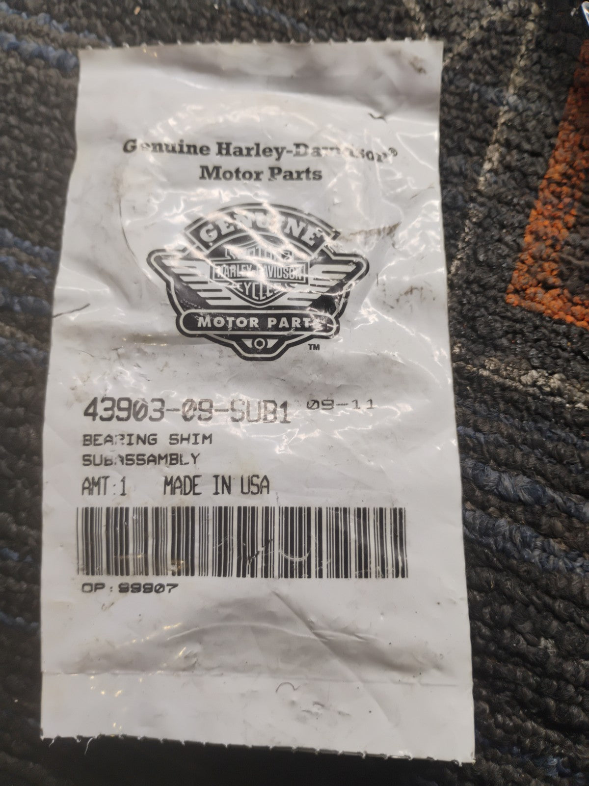 NOS Genuine Harley-Davidson Bearing Shim Sub Assembly 43903-08-SUB1