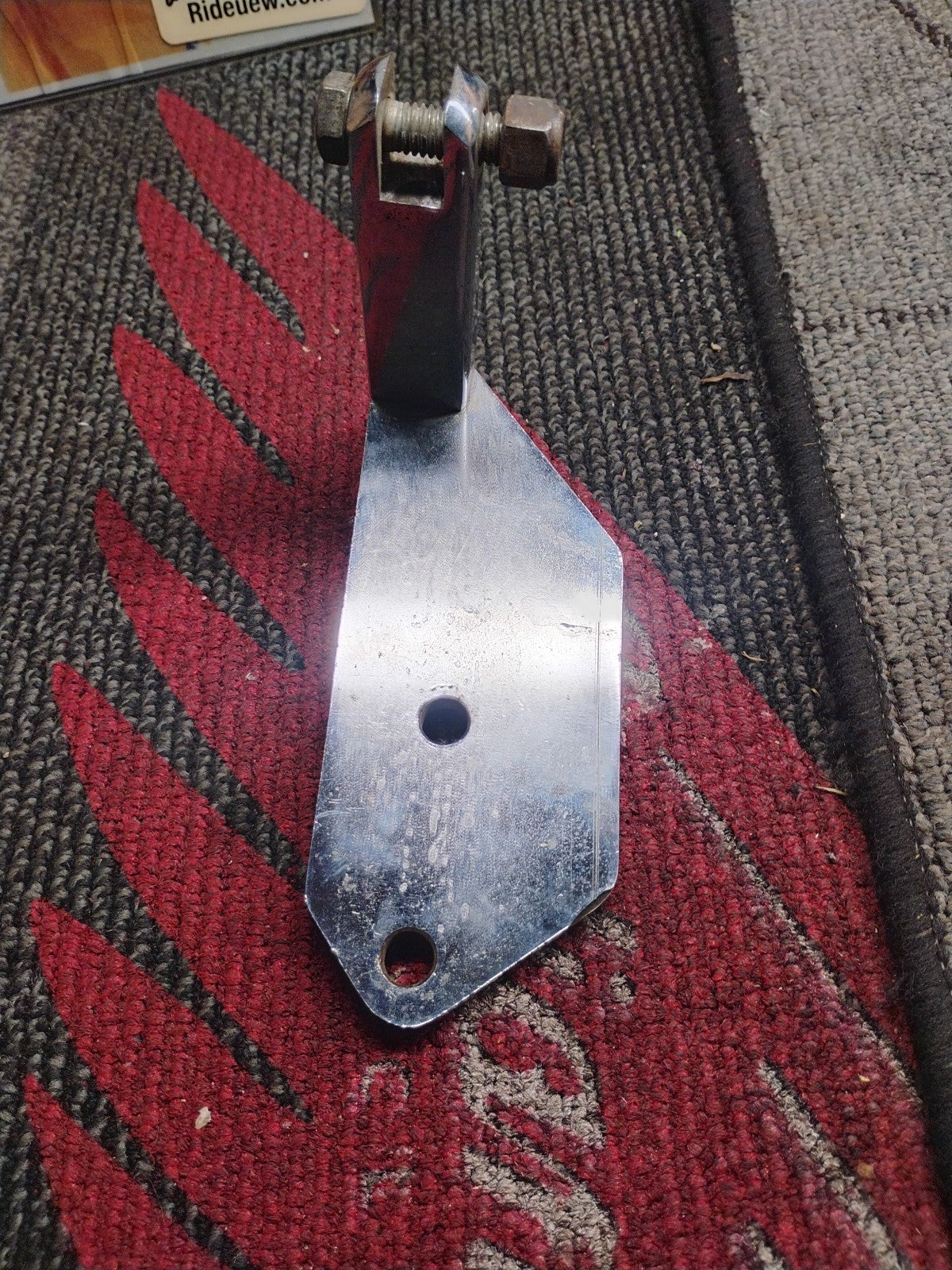 Harley Davidson Shovelhead Chrome Foot Control Bracket Solid Straight Used