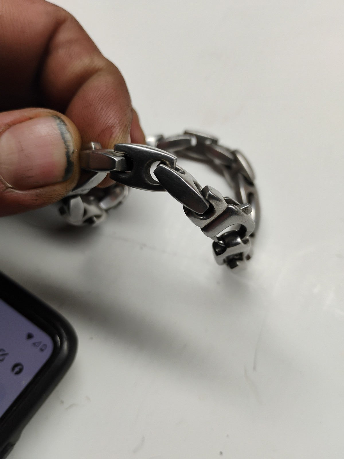 Stainless Steel Brushed Mens Link Bracelet 8.25"