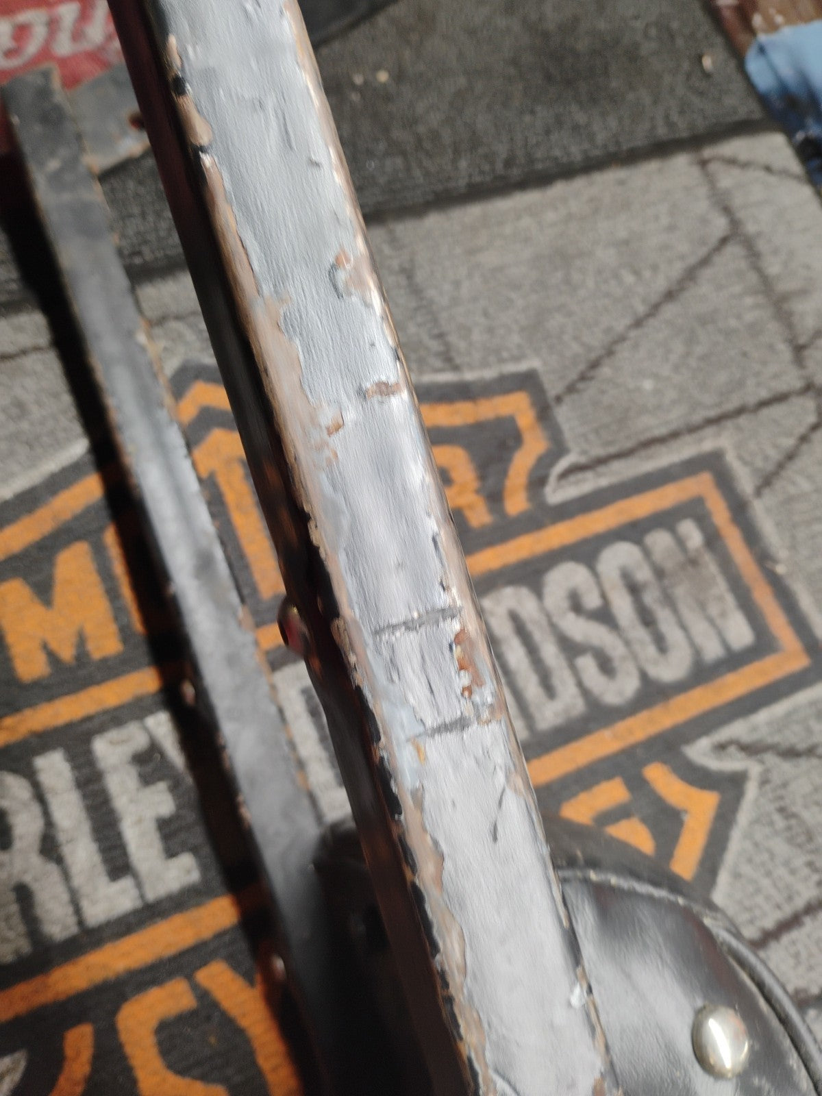 Suzuki Motorcycle Sissy Bar, w/ Black Padded Backrest 