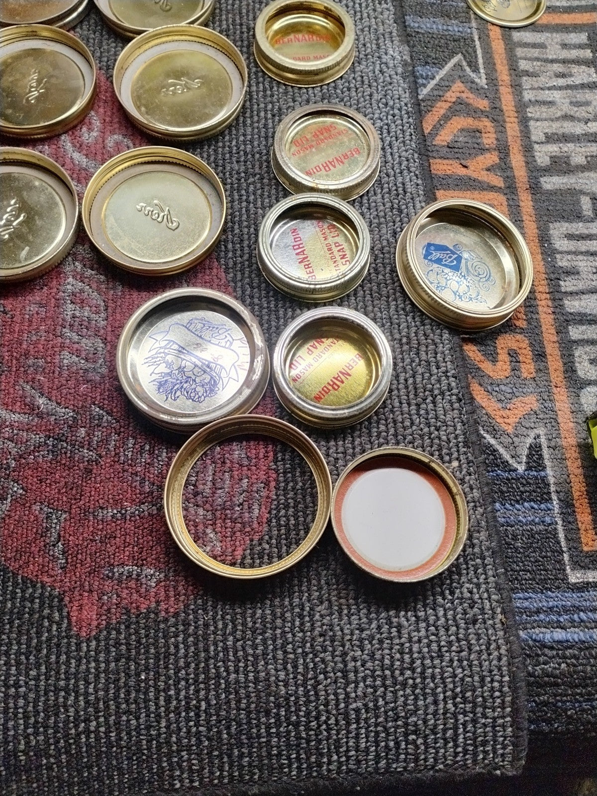 Vintage Kerr Regular Mason Jar 12 Lids Gold In Original Box Canning Food 