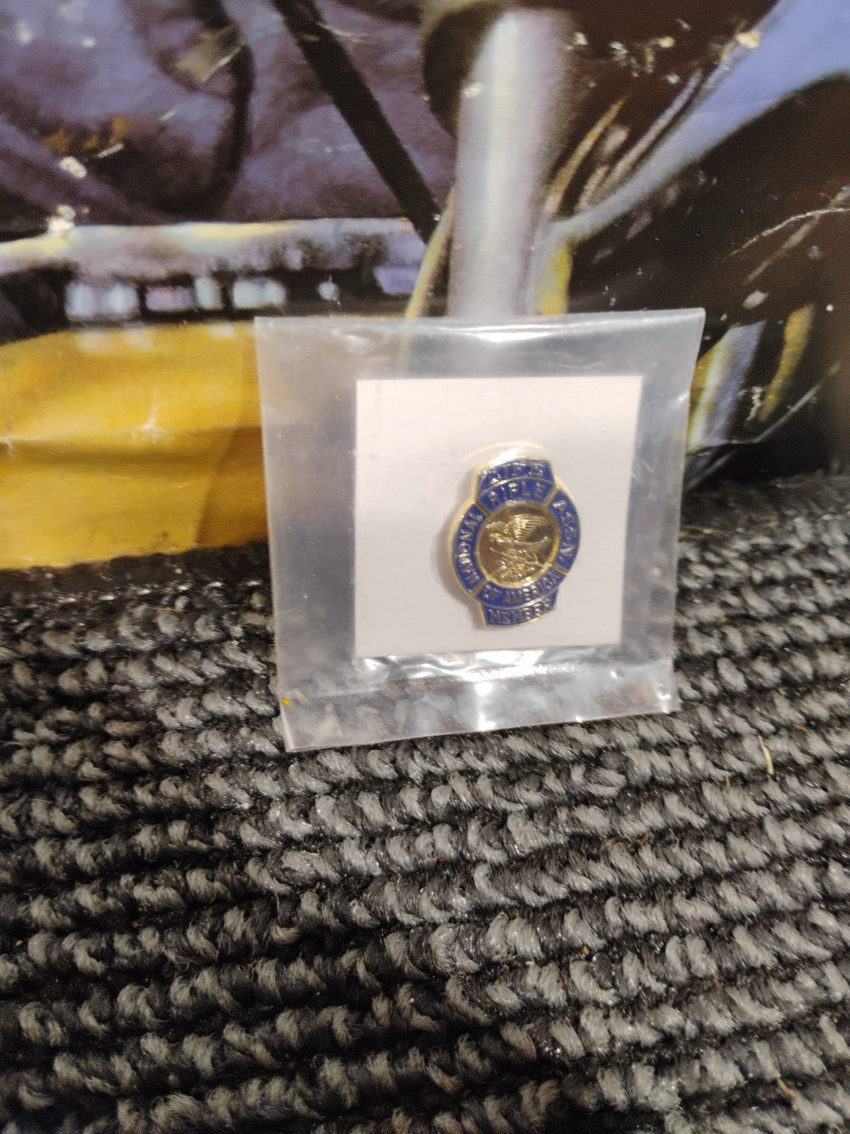 Vtg Life Member NRA National Rifle Assn Blue Enamel Golden Eagle Lapel Pin Simco