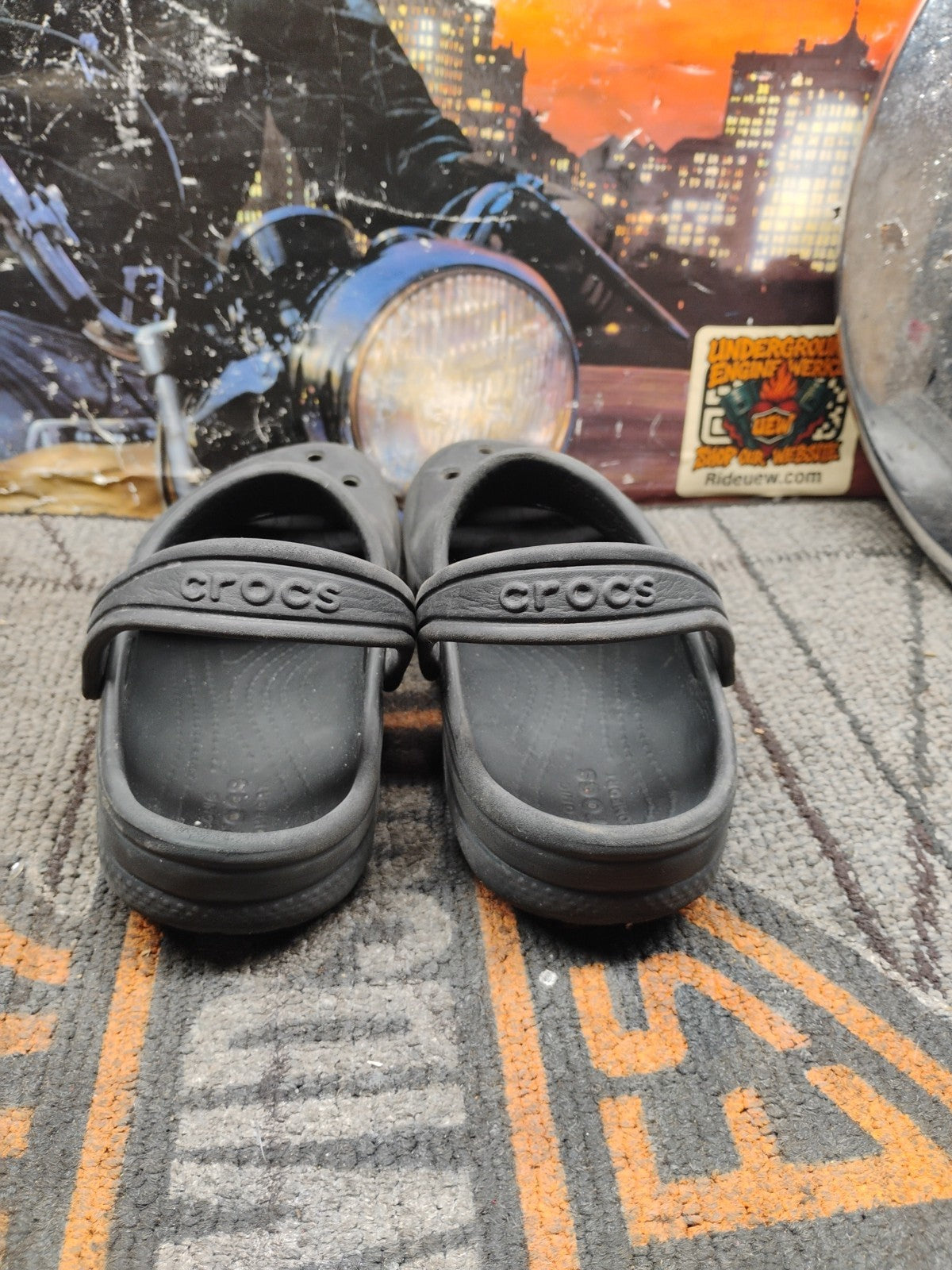Crocs Classic Clogs Size C13 Black slip on with straps childrens