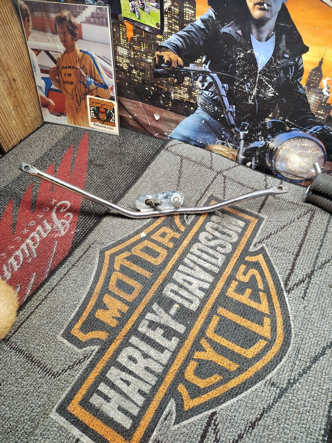 HARLEY DAVIDSON FL FLH CHROME EXHAUST BRACKET MOUNT DYNO POWER DRAG PIPES