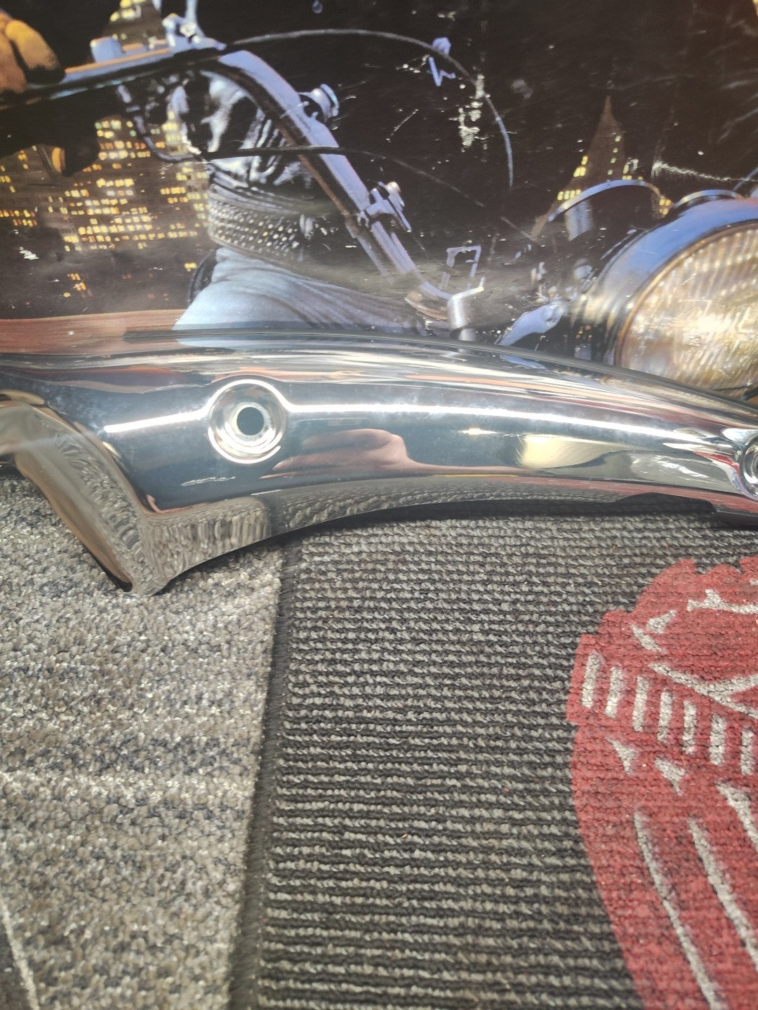 Triumph Rocket III 3 Rear Fender Support CHROME A