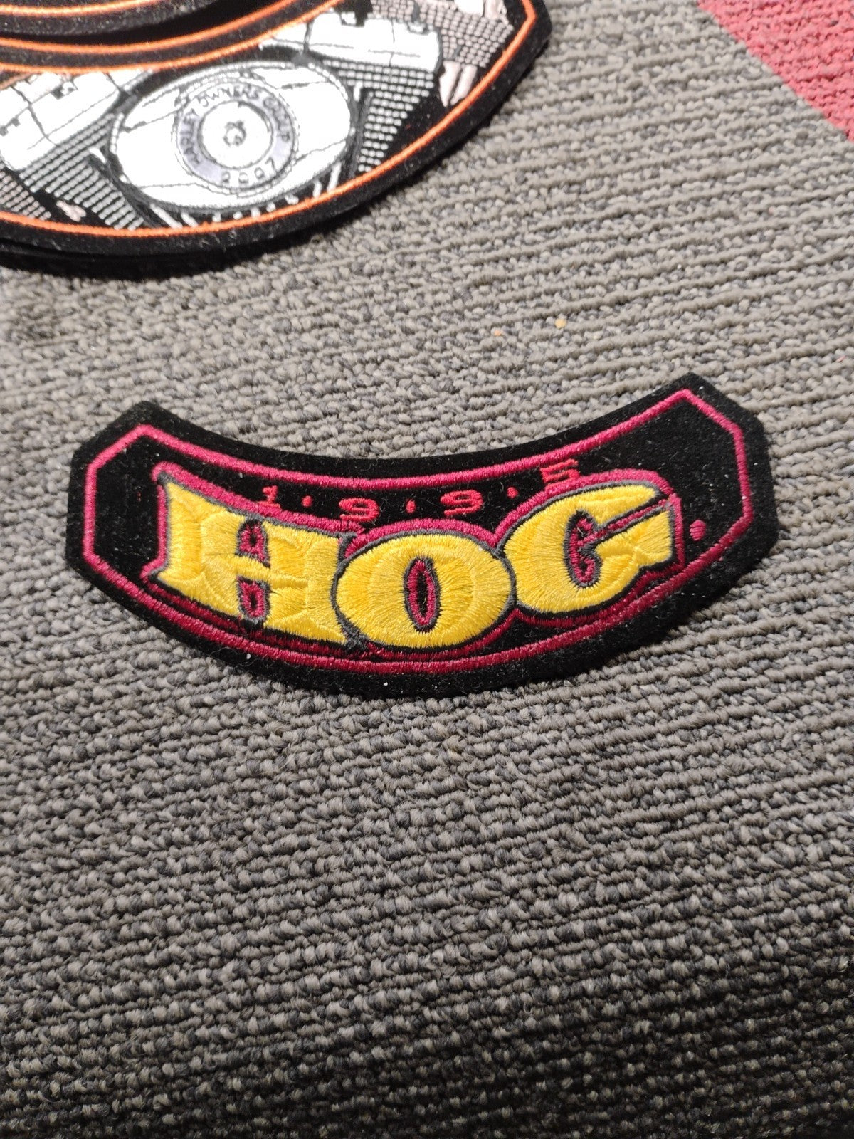 VTG 1995 NEW UNUSED IRON-ON PATCH HOG HARLEY SHOULDER JACKET EMBROIDERED
