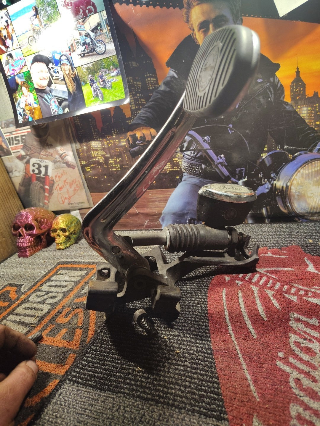 2017 Indian Chieft Rear Brake Pedal Lever Bracket An Master Cylinder 