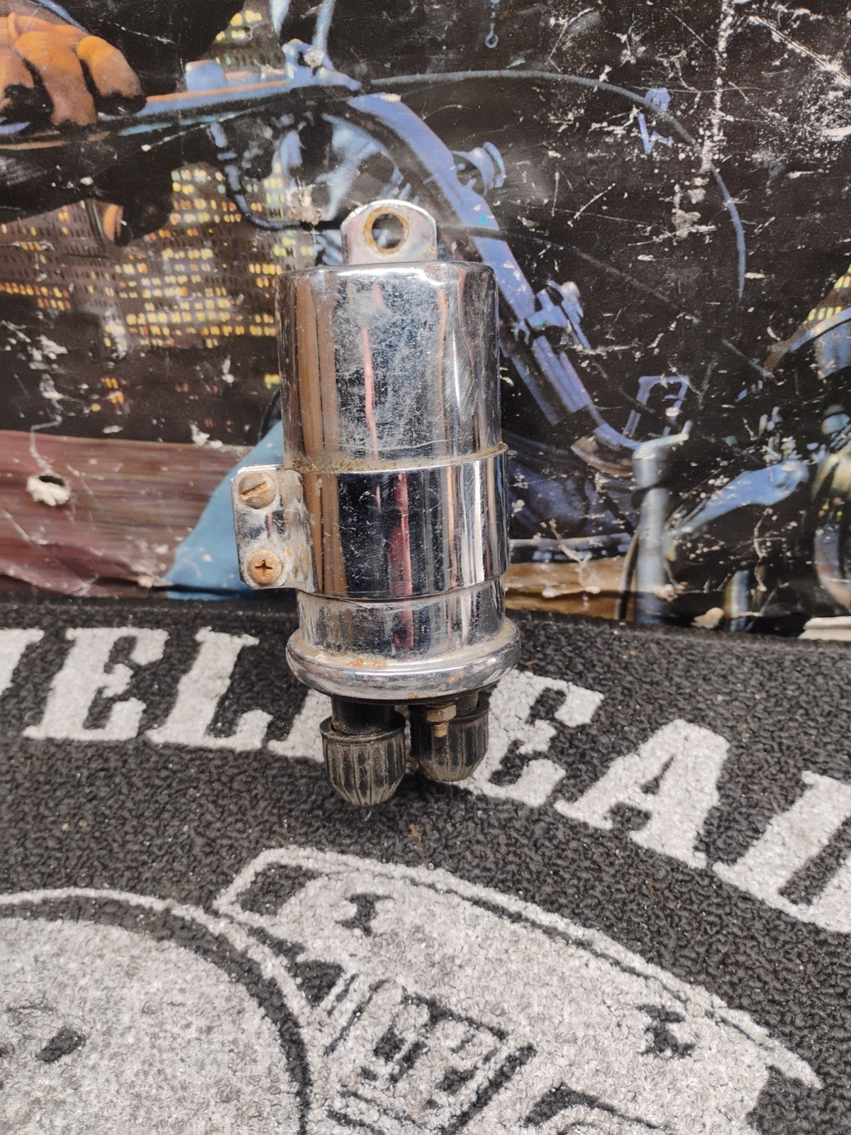 Vintage Round 6V Ignition Coil Mount Harley Ironhead Shovelhead Flathead