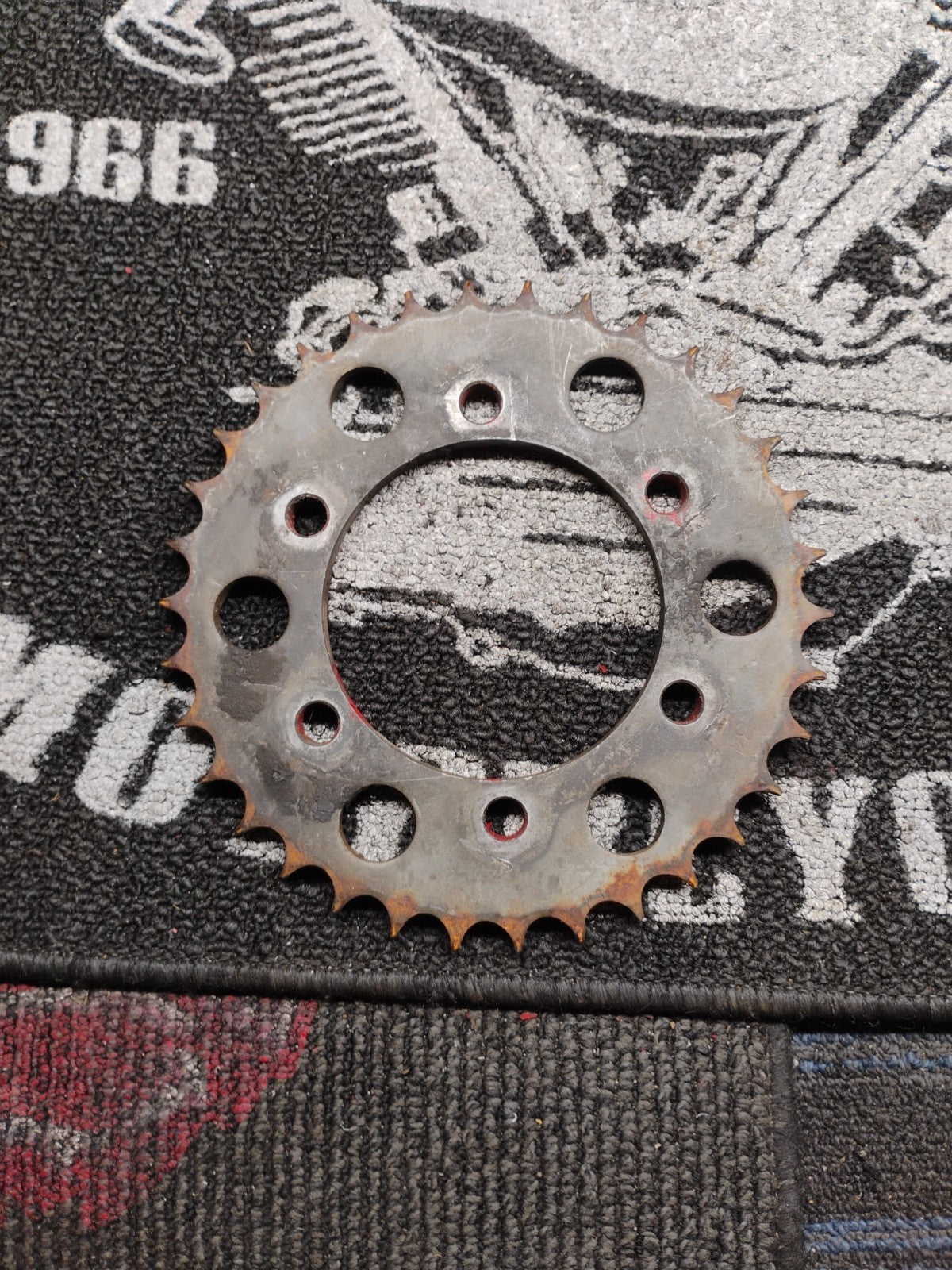 OEM rear sprocket from 76 Yamaha XS650 motorcycle 