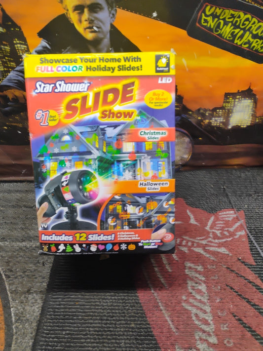 Star Shower Slide Show Halloween & Christmas LED Light Projector 12 Slides