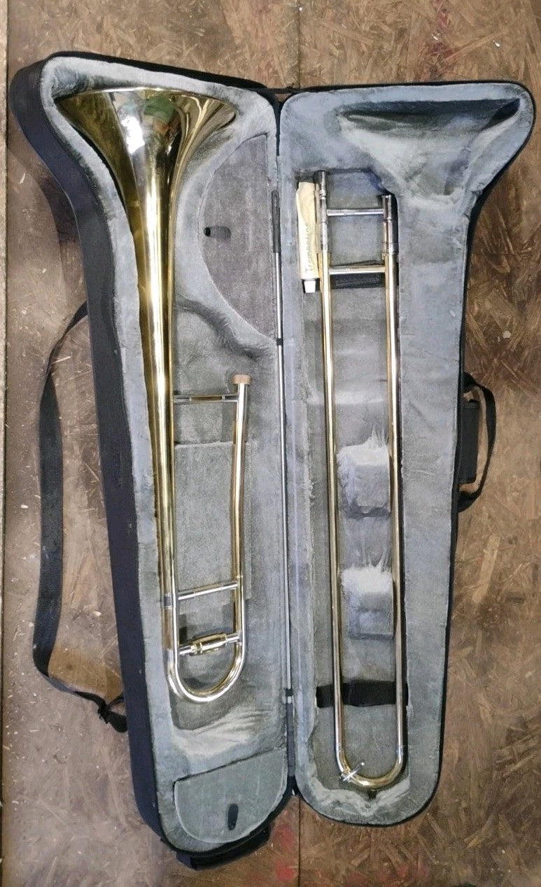 Apelila Gold Bb Tenor Trombone With Case  Student Beginner 
