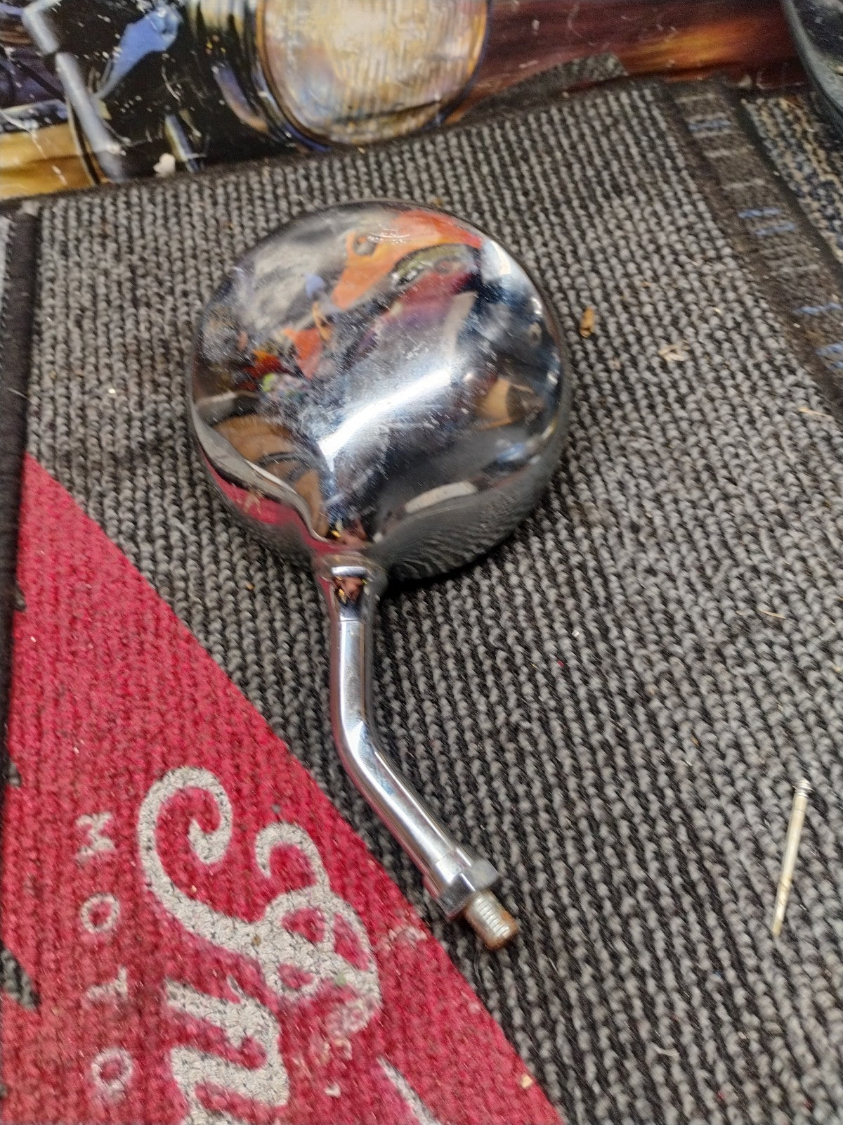 Motorcycle LSide Rear View MirrorsChrome Round 10mm For Triumph Bonneville T100