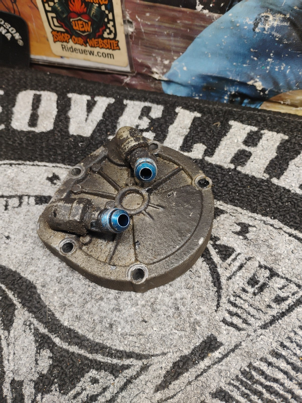 1980s Suzuki Engine Oil Filter Cover OEM Aluminum
