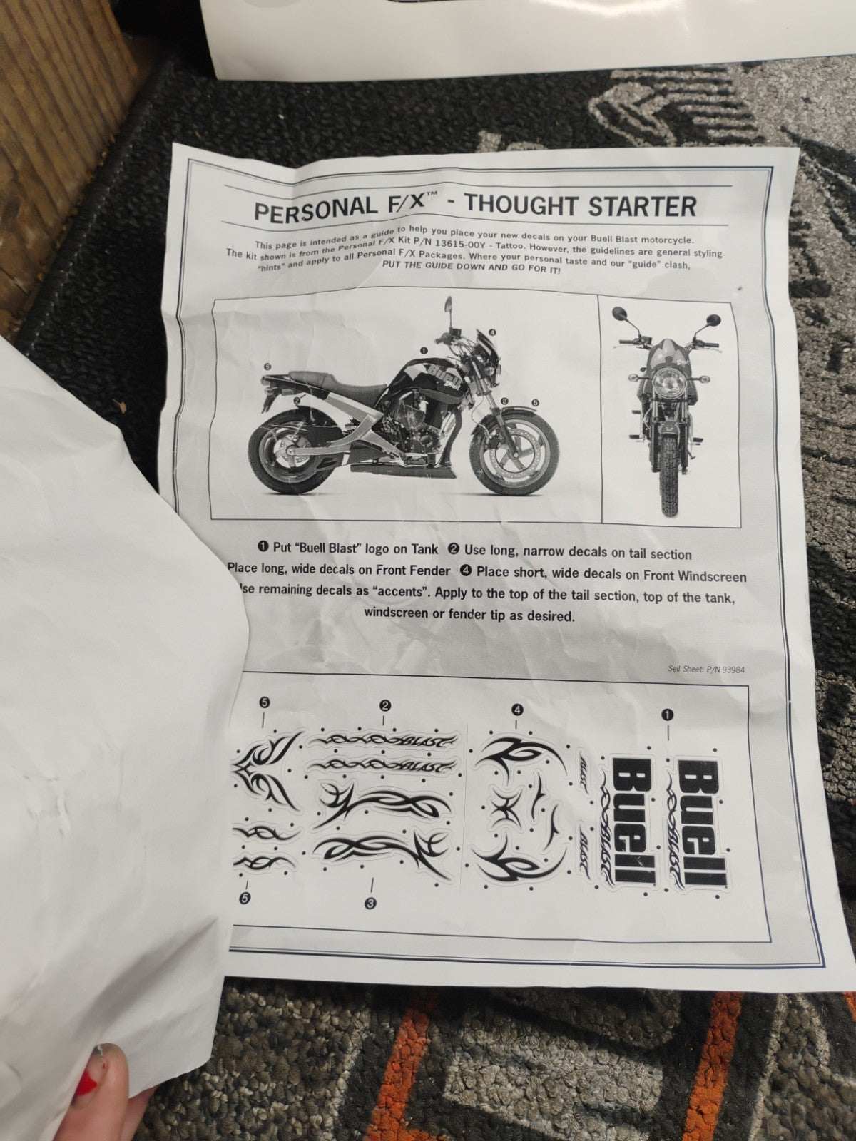 NOS Buell Blast Mesa Personal FX Motorcycle Decal Set H-D #93982