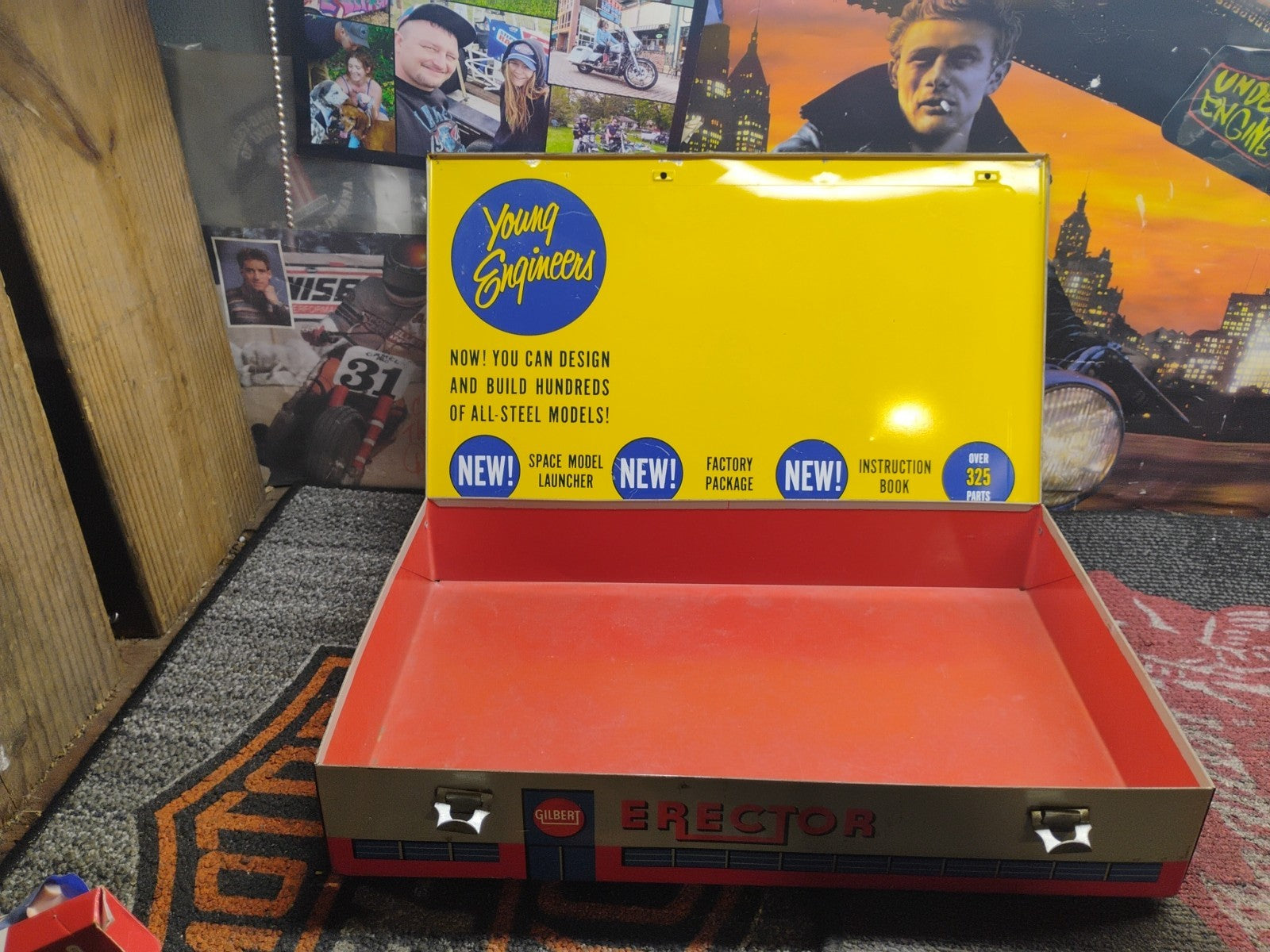 Gilbert Erector late 1959 Rocket Launcher set 10053 empty case 