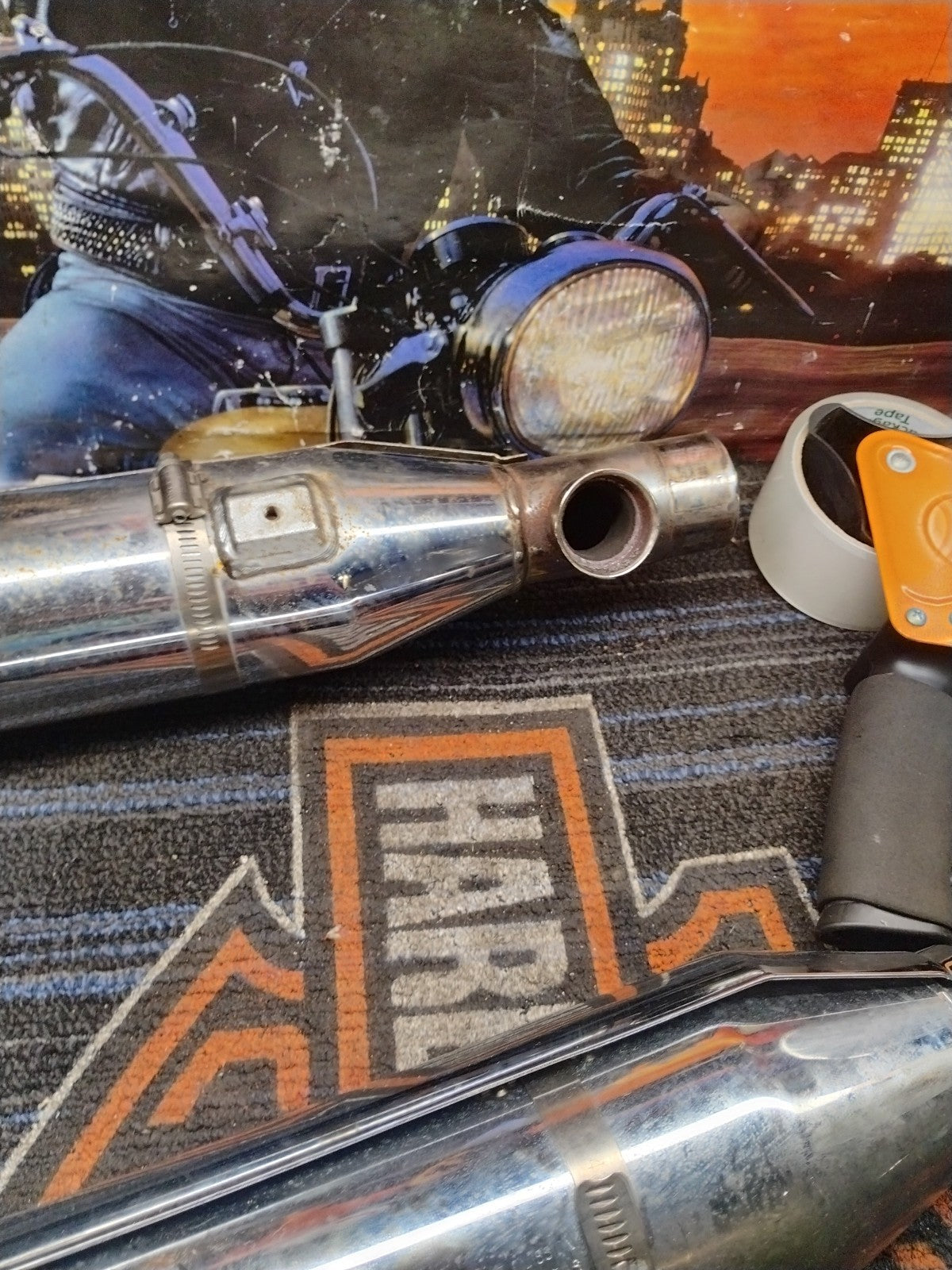  HARLEY DAVIDSON 00-06 SOFTAIL MUFFLER & HEADERS 65413-00 (SCUFF ON MUFFLER)