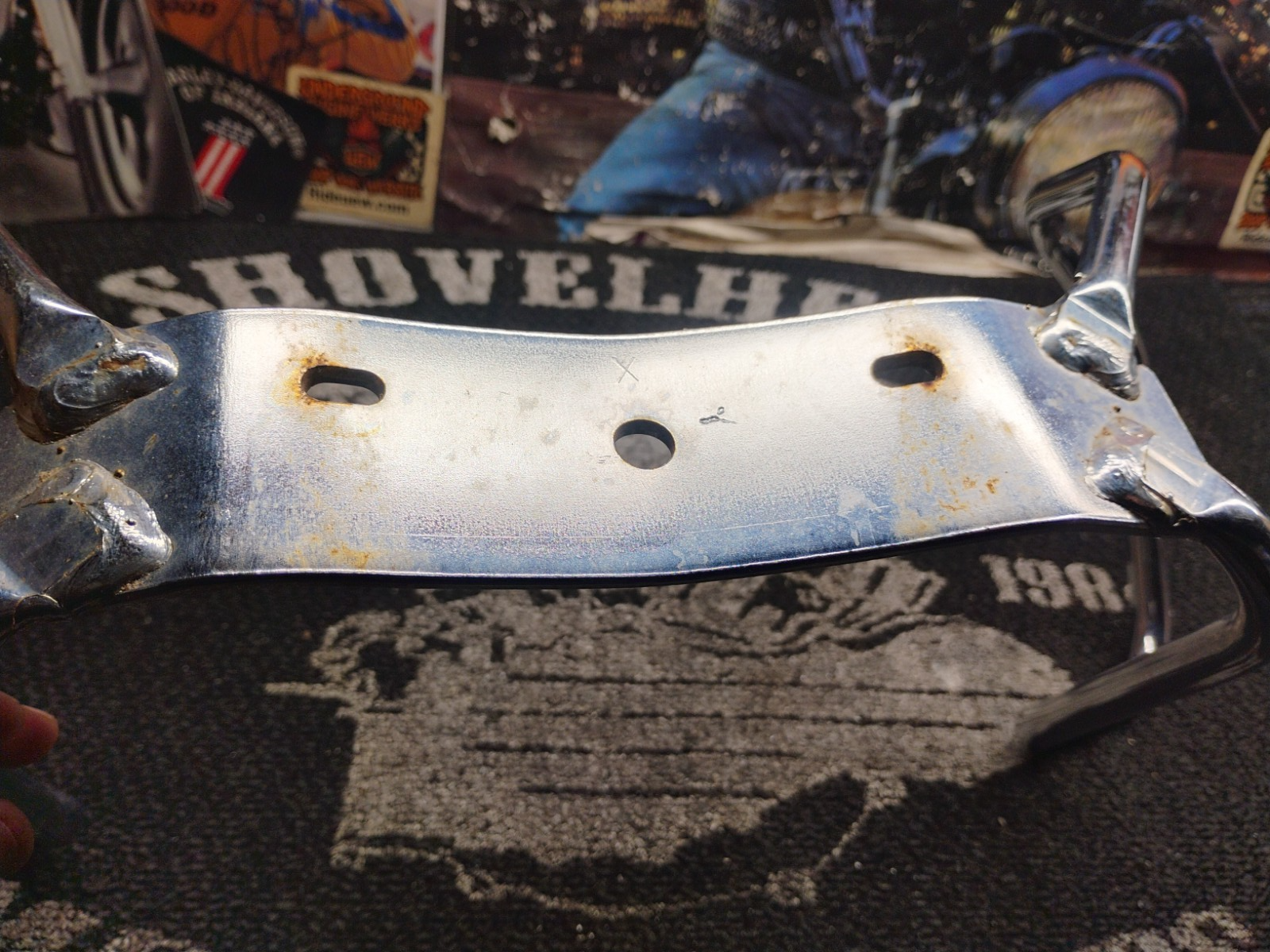 Harley-Davidson Touring FLH Rear Passenger Grab Bar Chrome OEM 91583-99