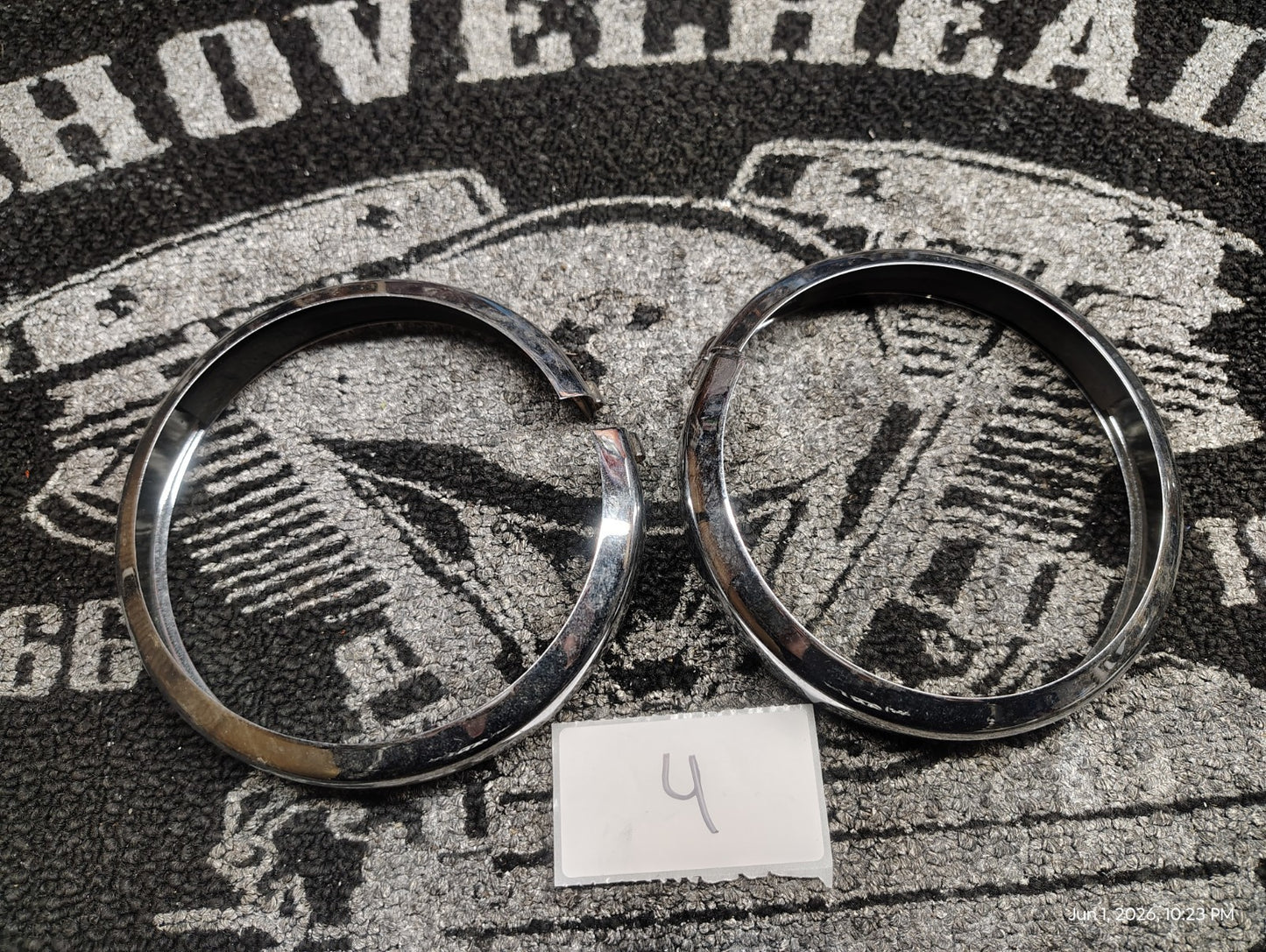 Harley-Davidson Passing Lamp Trim Rings 4.5" Pair Chrome OEM 69732-05