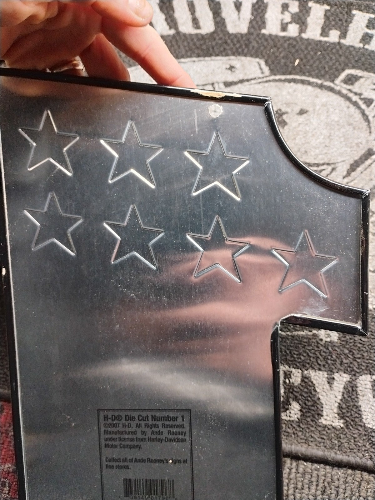 Harley Davidson # 1 Logo Embossed Tin Metal Sign - Bar and Shield - AMF