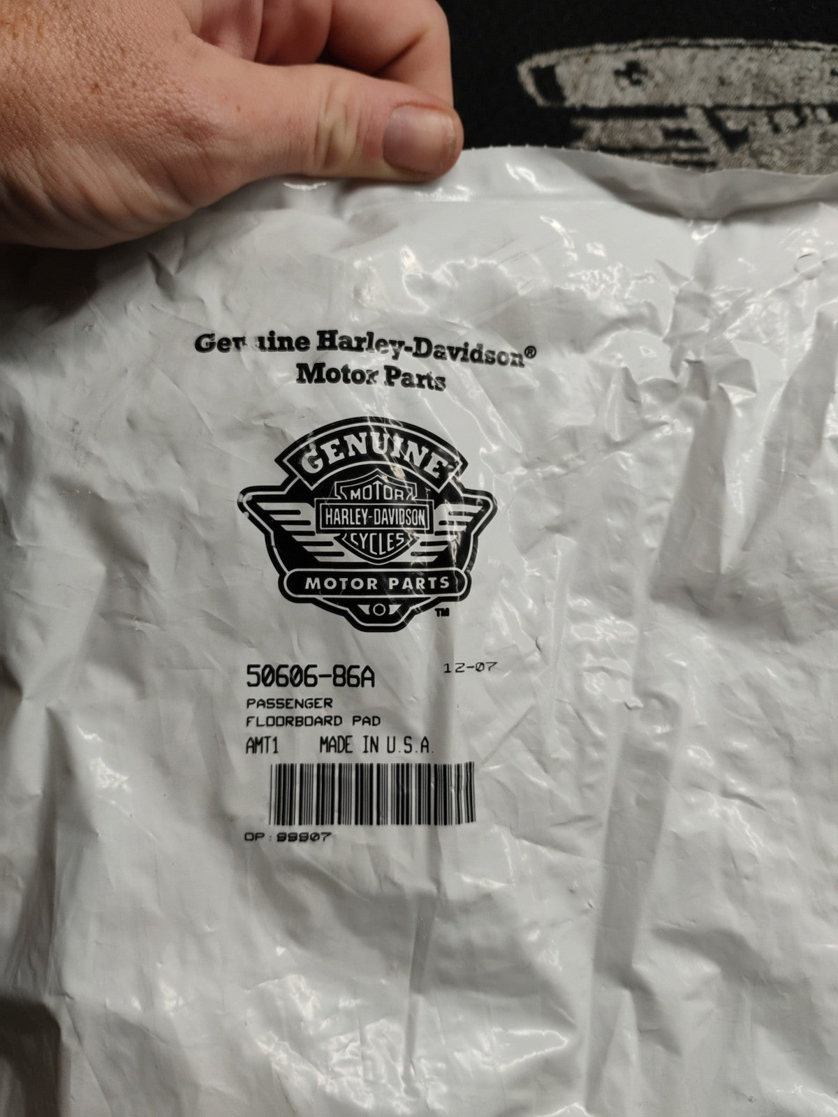 Harley-Davidson OEM Passenger Floorboard Rubber Insert Pad 50606-86A