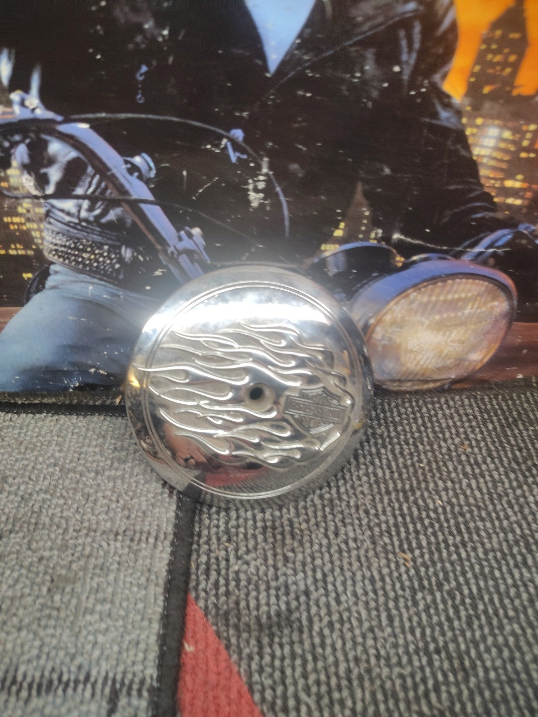 [USED] Harley Genuine Chrome Flame Air Cleaner Trim 29430-06 