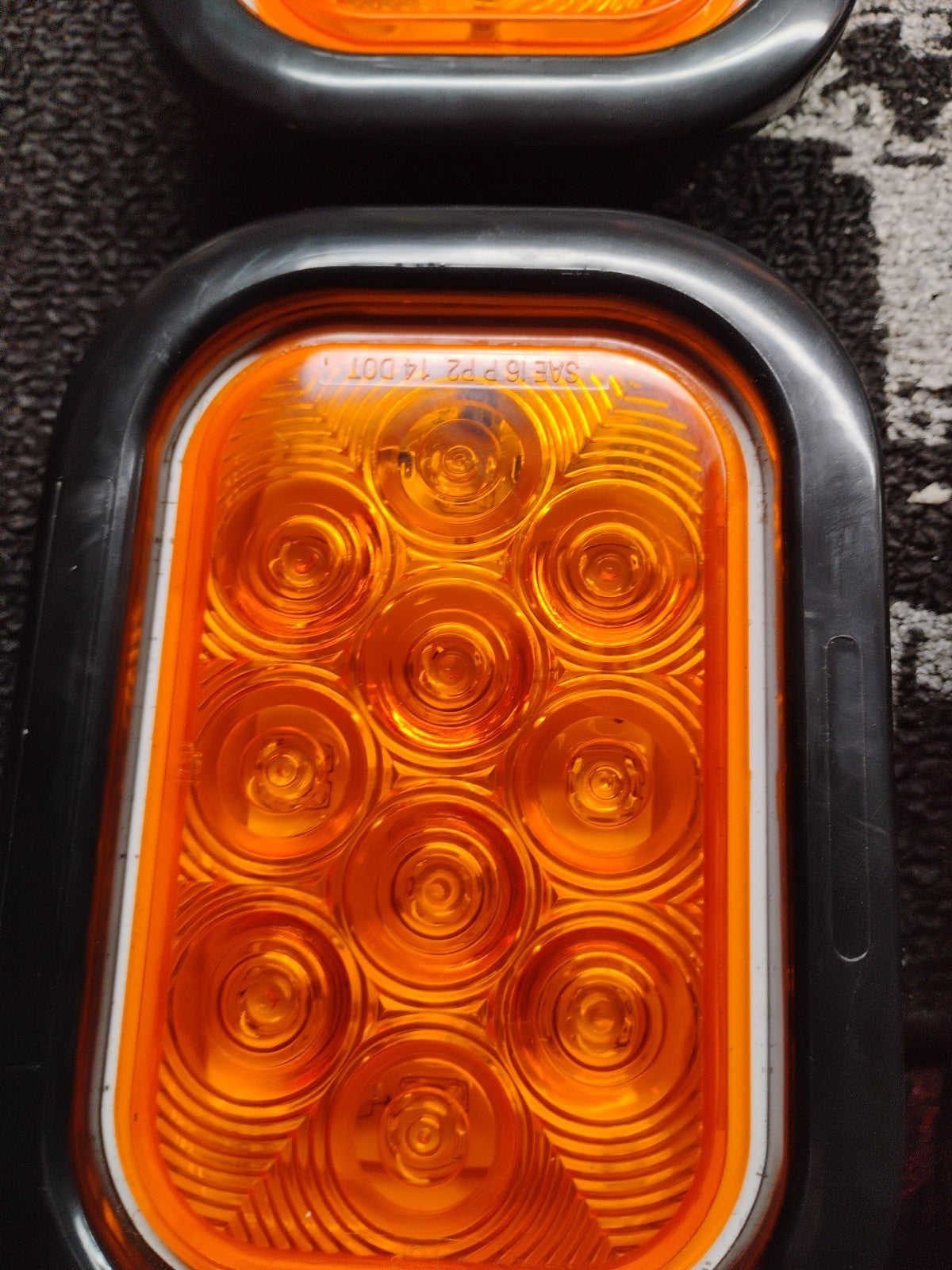 Amber 5" x 3" Rectangular LED Tail Lights DOT 80 Inch Trailer Tow Truck