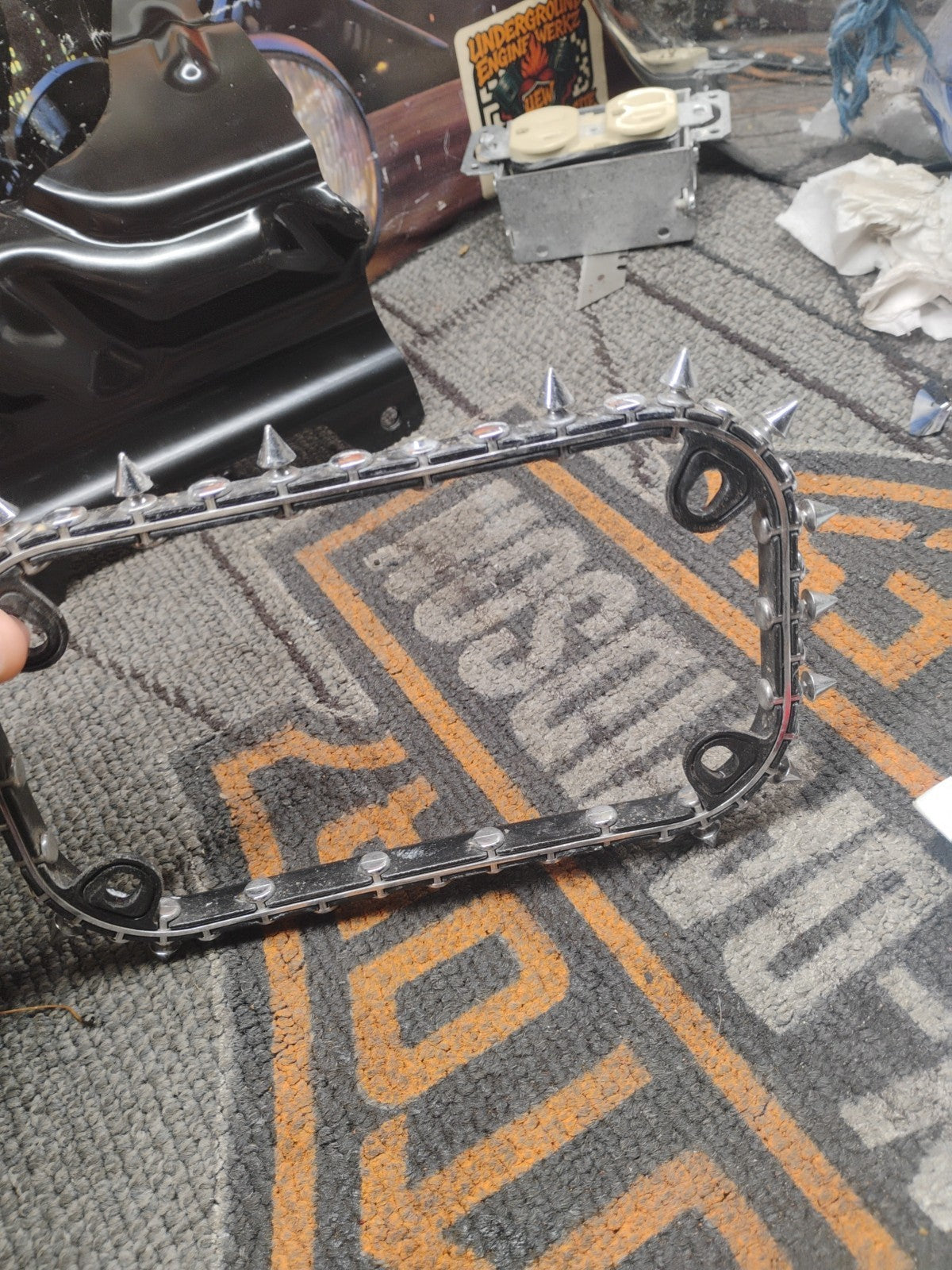 Honda Shadow 1100 VT1100C2 Sabre Studded Rear Tail License Plate Tag Frame Trim