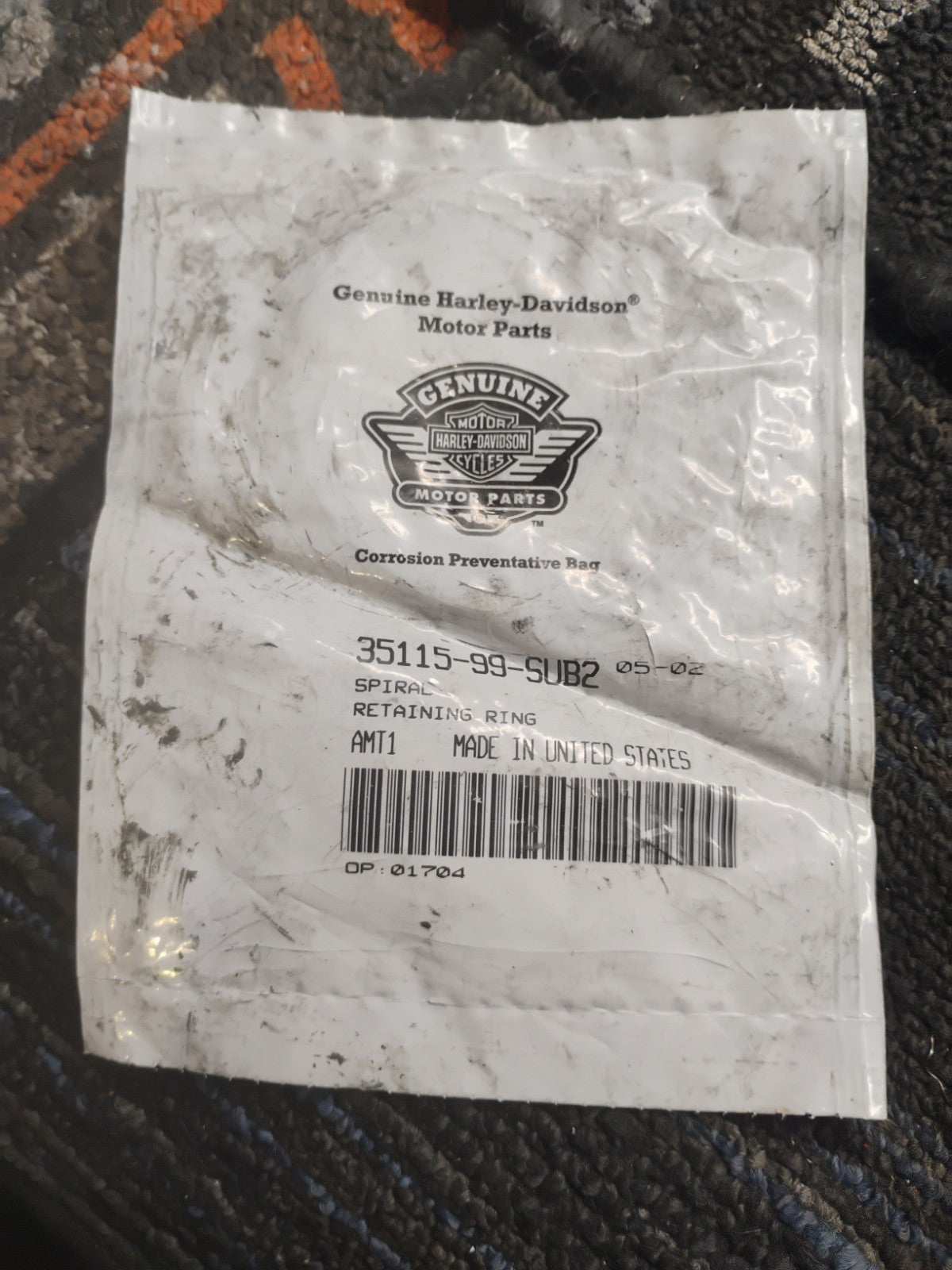 Harley-Davidson OEM Spiral Retaining Ring 35115-99-SUB2 NOS