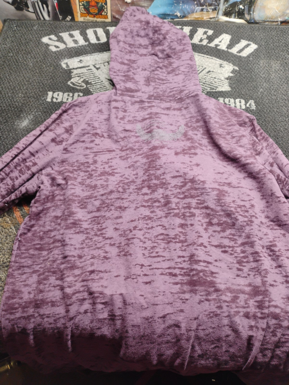 Harley-Davidson Women's XL Purple Burnout Hooded Long Sleeve Seattle WA