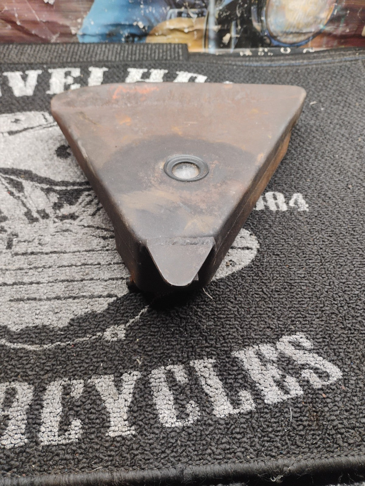 Vintage 1970s Indian ME100 Oil Tank Triangle Steel w/ Sight Glass Chopper OEM
