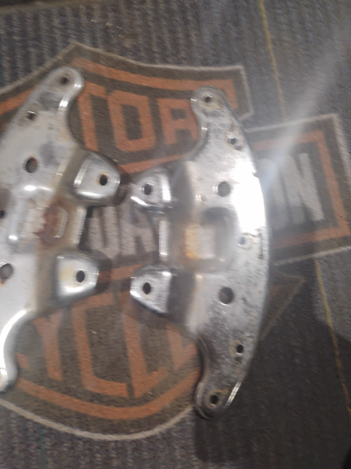 Harley chrome Shovelhead FL front fender mounts brackets supports