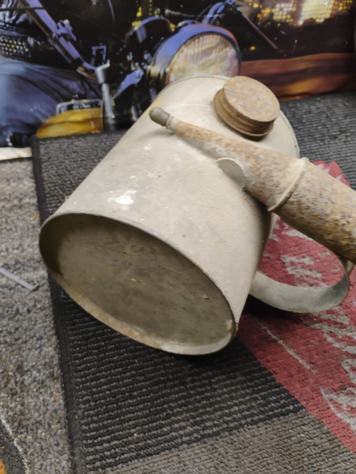 Vintage Antique Drum Pesticide Sprayer Rusty Tube W/Wood handle Primitive