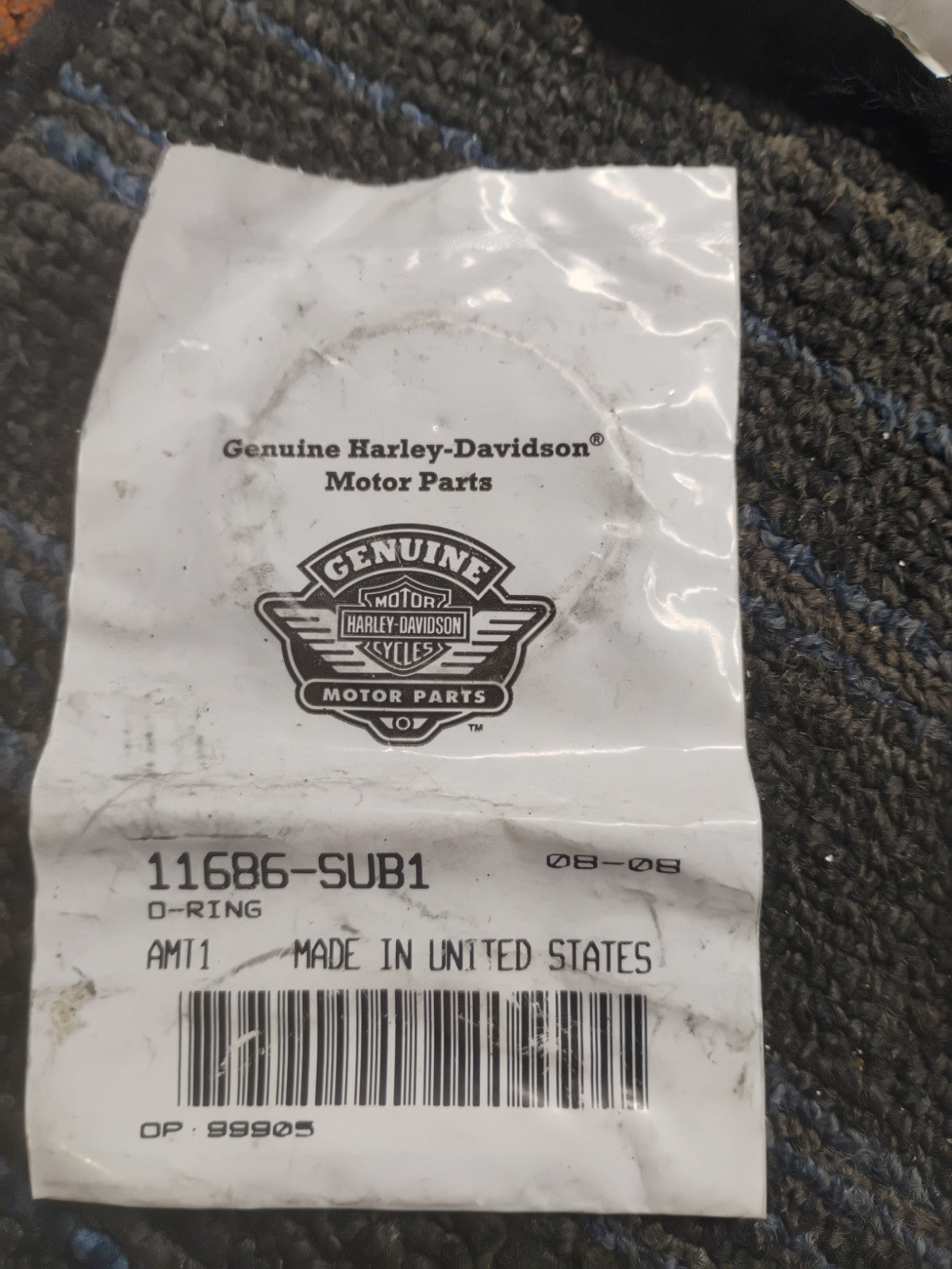 NOS OEM Harley-Davidson O-Ring 11686-SUB1 Genuine Factory Seal